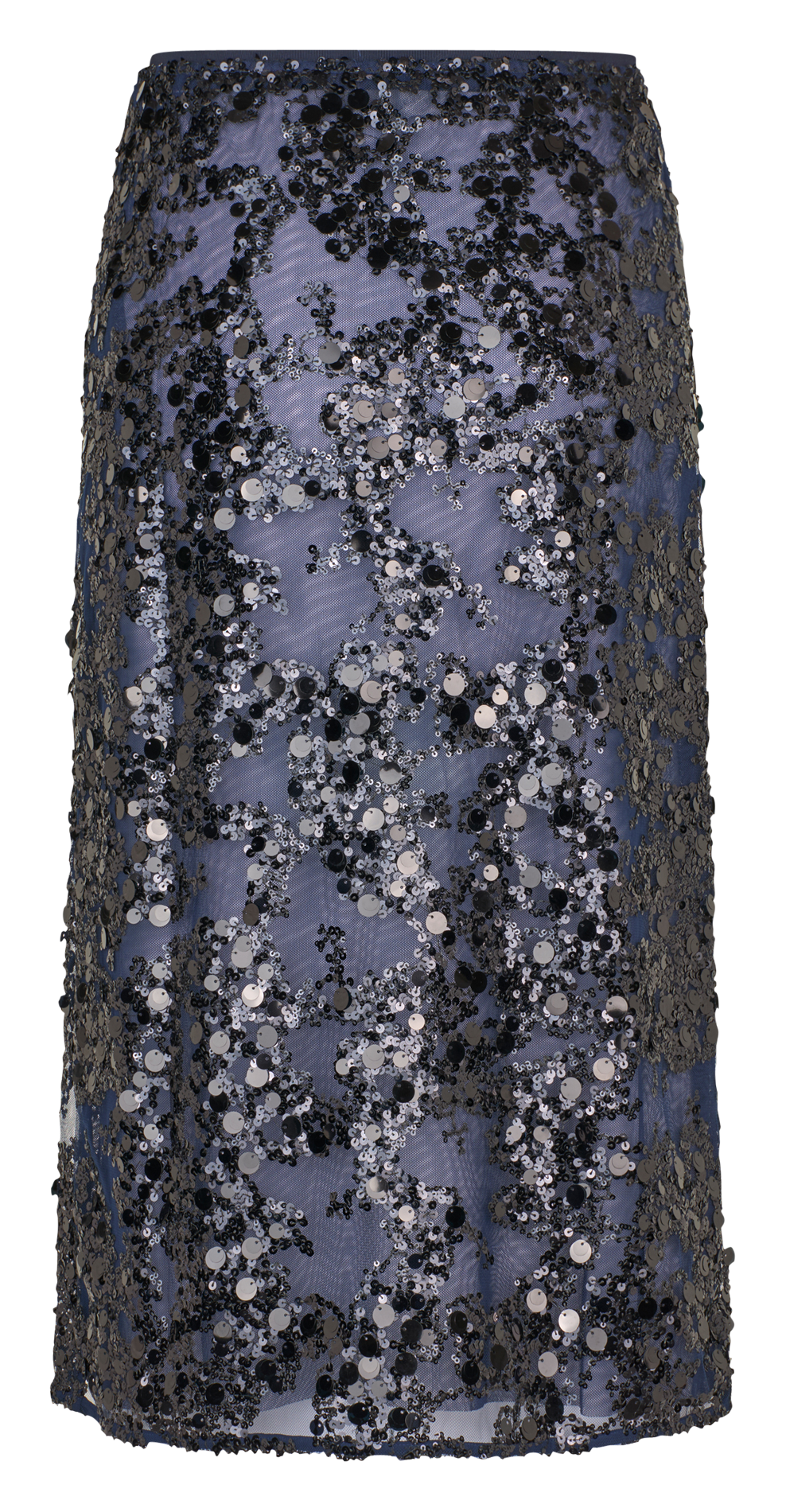 Jupe midi brodée à sequins BAUM UND PFERDGARTEN Bleu