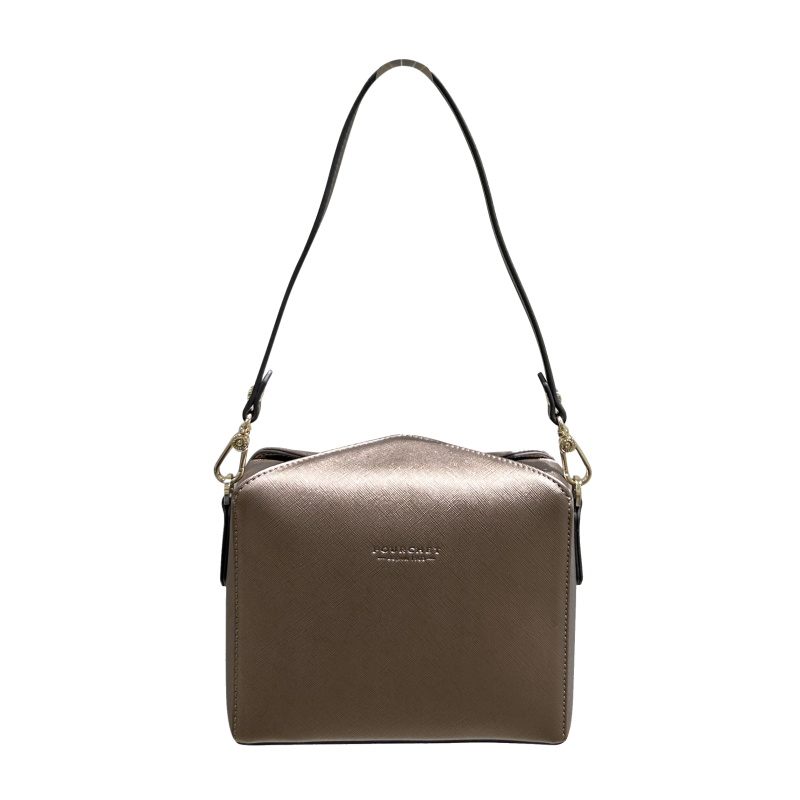 Shoulder bag - coated grain POURCHET Brown