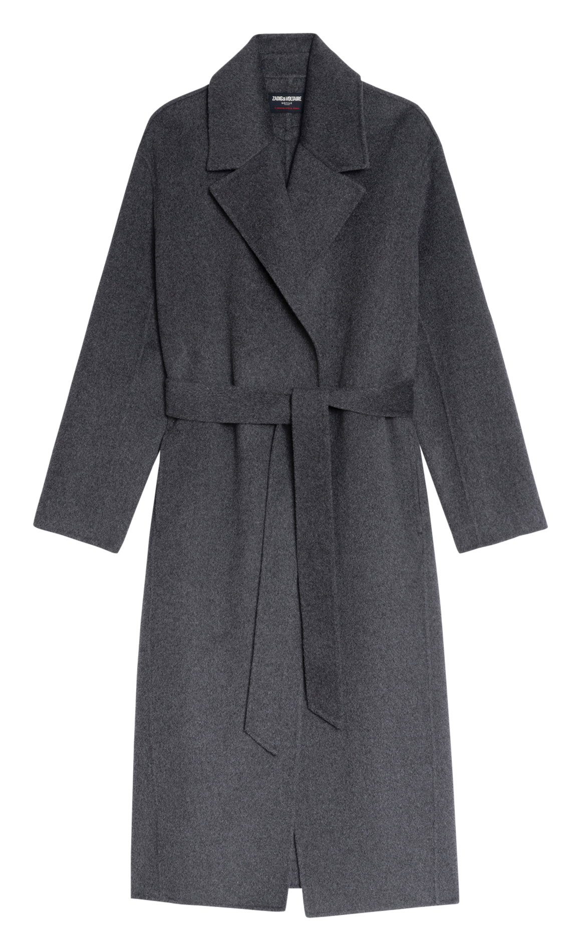 Manteau droit col tailleur en laine mélangée ZADIG&VOLTAIRE Gris