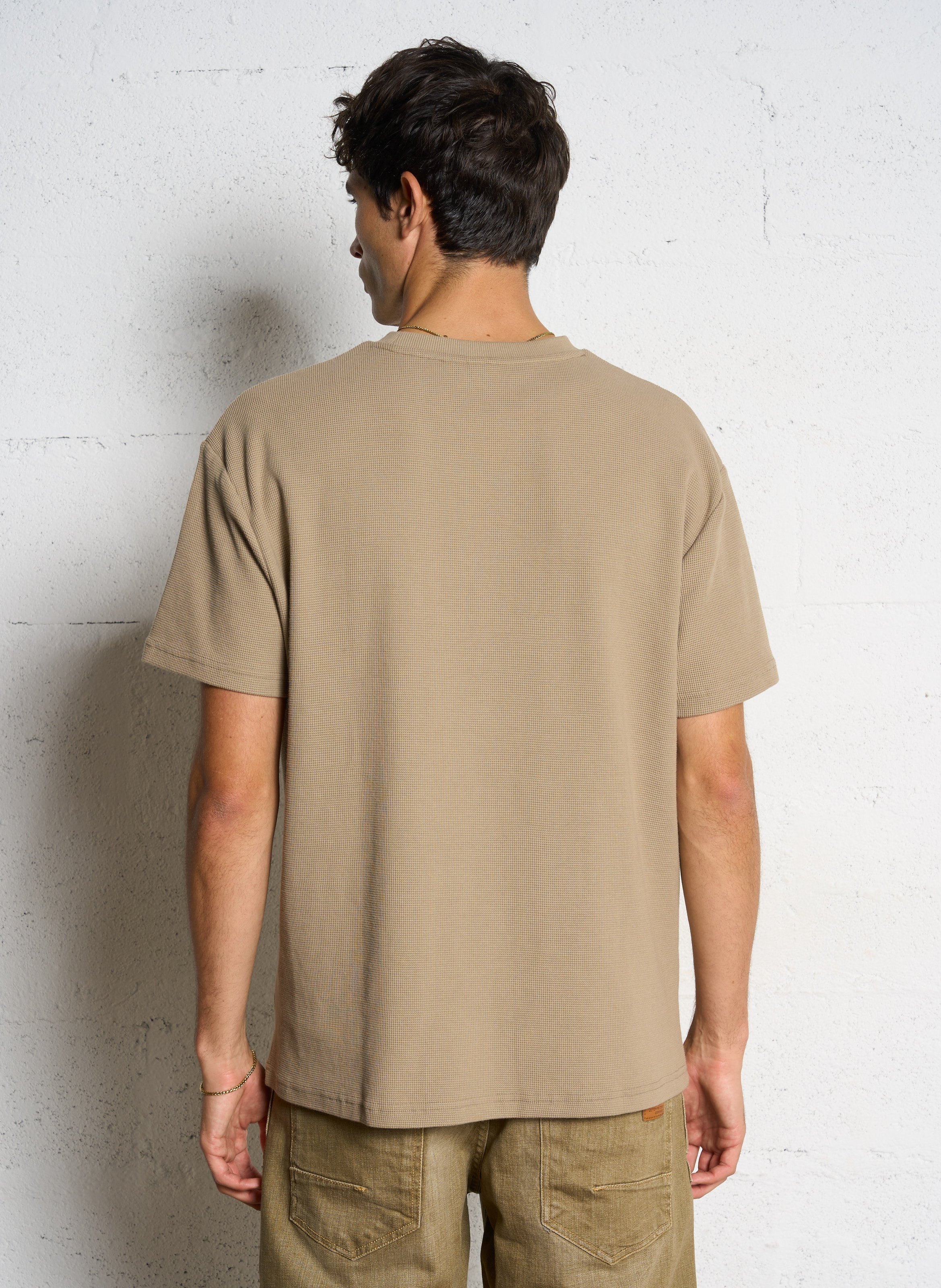 Basic cotton-mix T-shirt LE TEMPS DES CERISES Beige