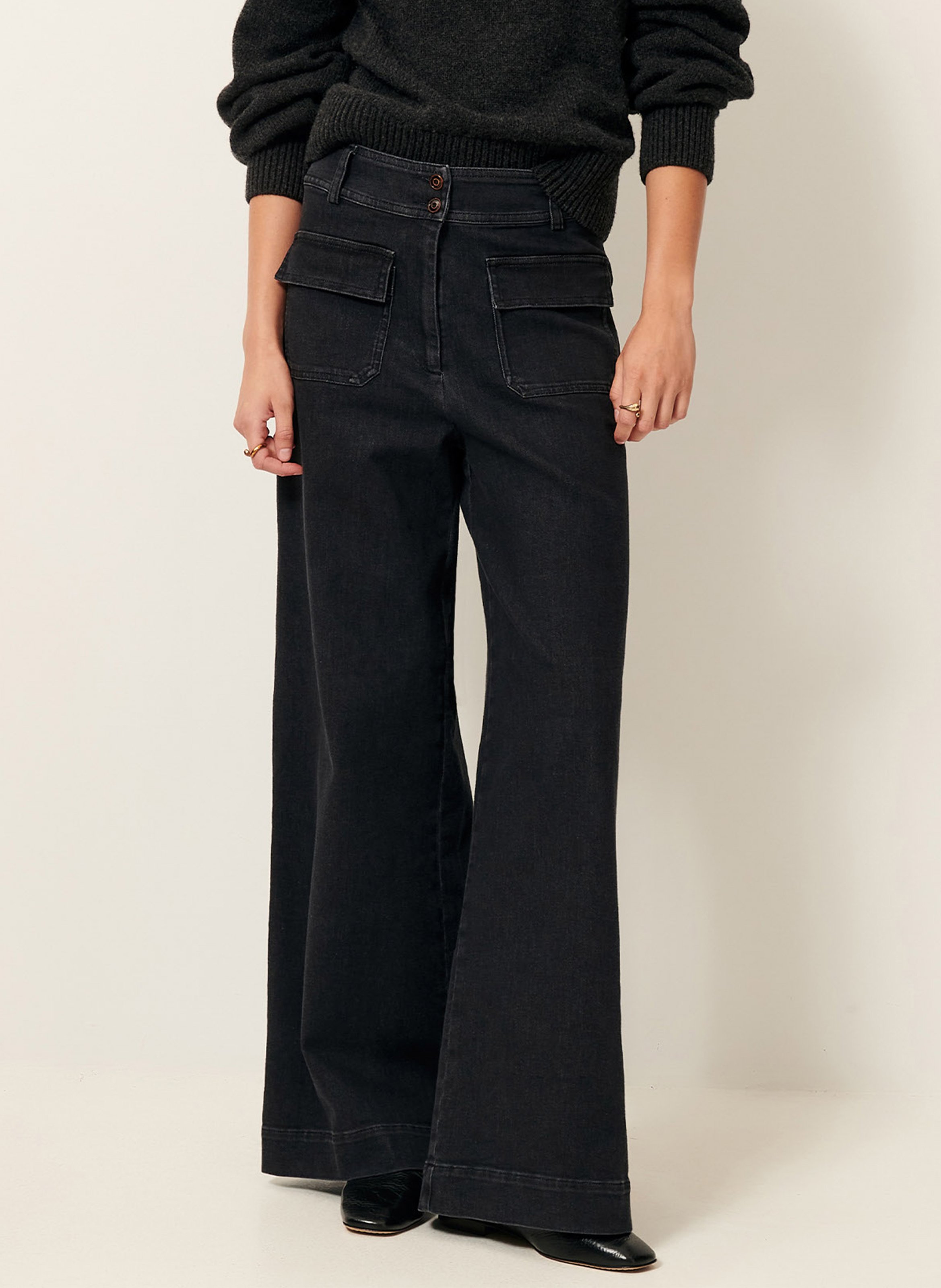 Flared lightweight denim pants SESSUN
