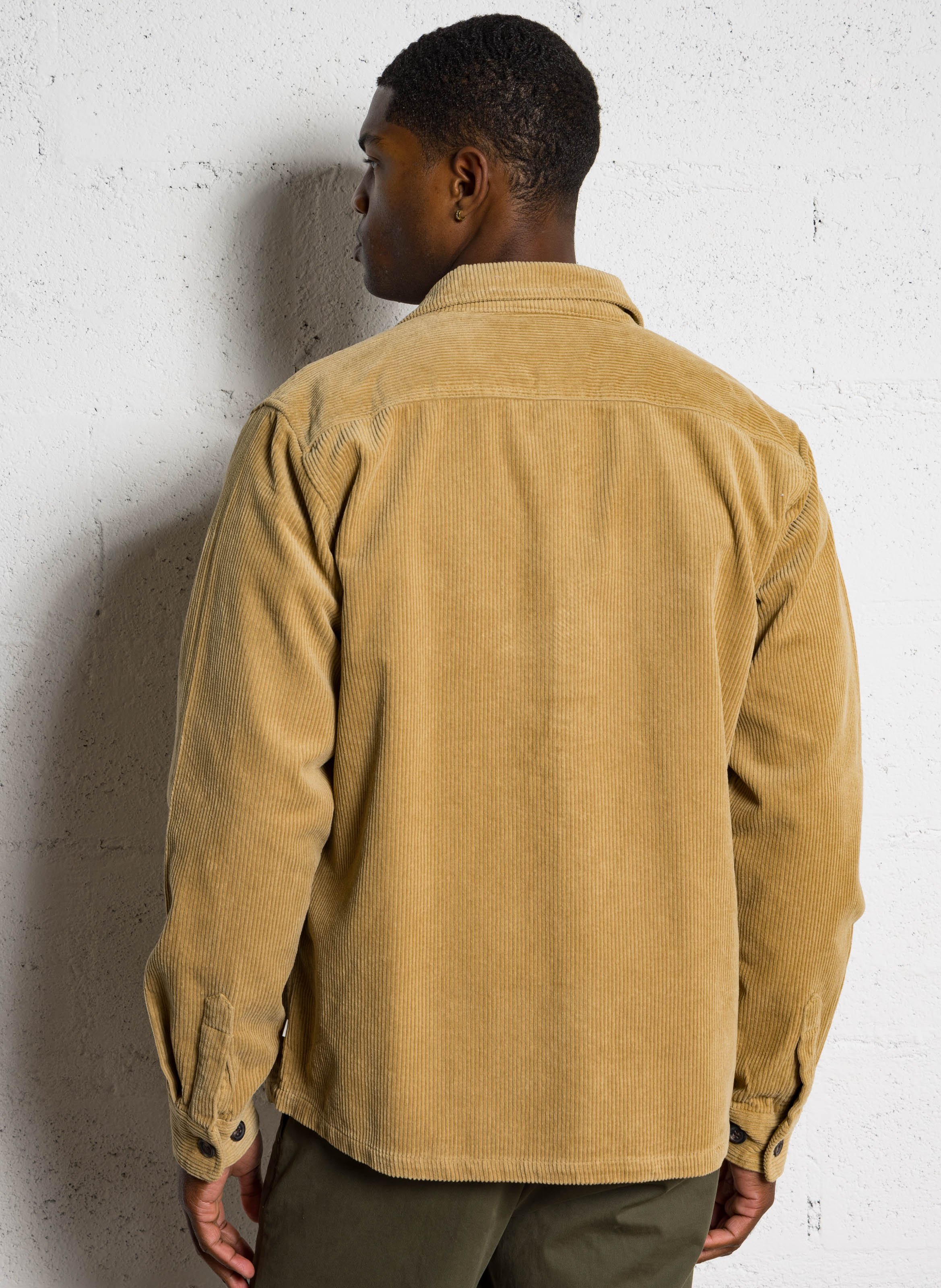 Straight cotton overshirt with classic collar SOLID Brown