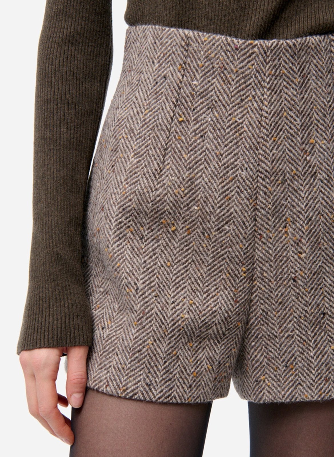 Hoge taille korte broek van gemengde wol VANESSA BRUNO Grijs