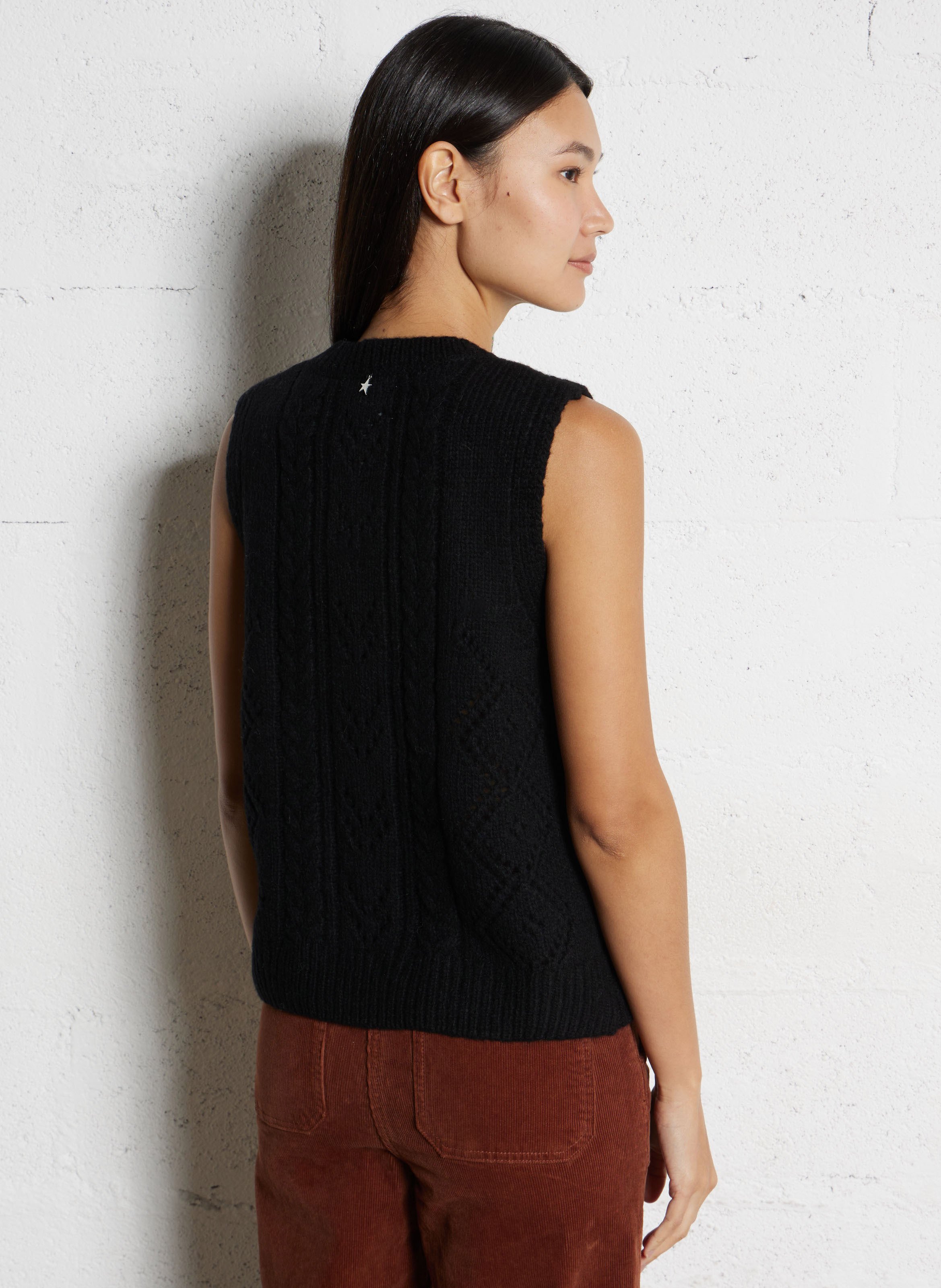 Pull court sans manches uni SUD EXPRESS Noir