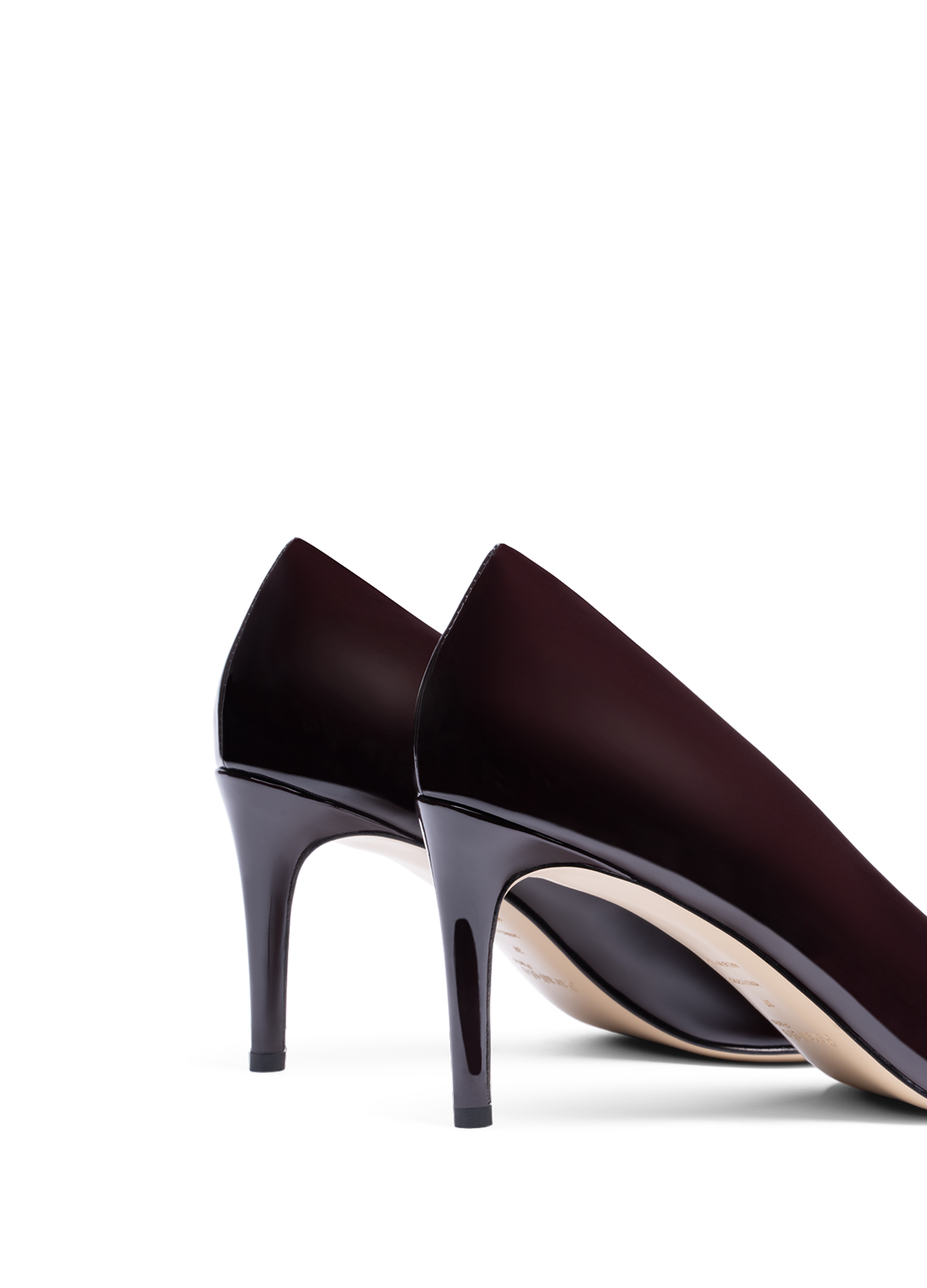 Burgundy patent leather pumps PARALLELE PARIS Red