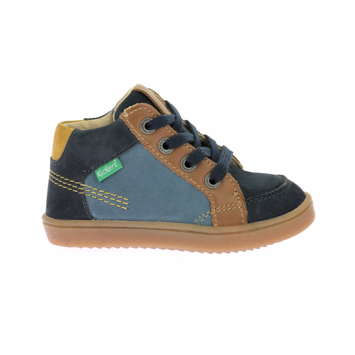 High-top leather sneakers KICKERS Blue