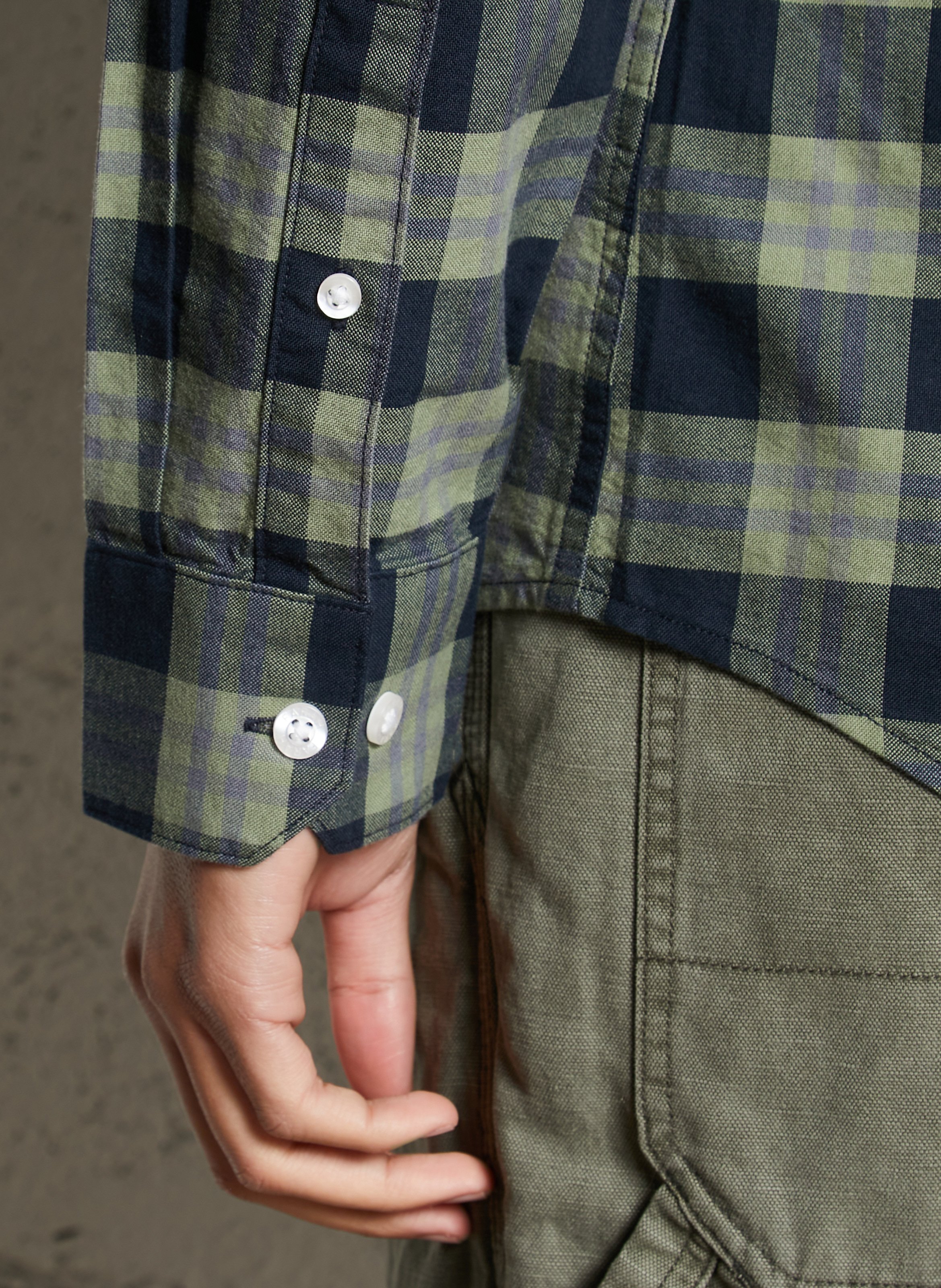 Chemise droite col classique en coton bio FARAH Vert