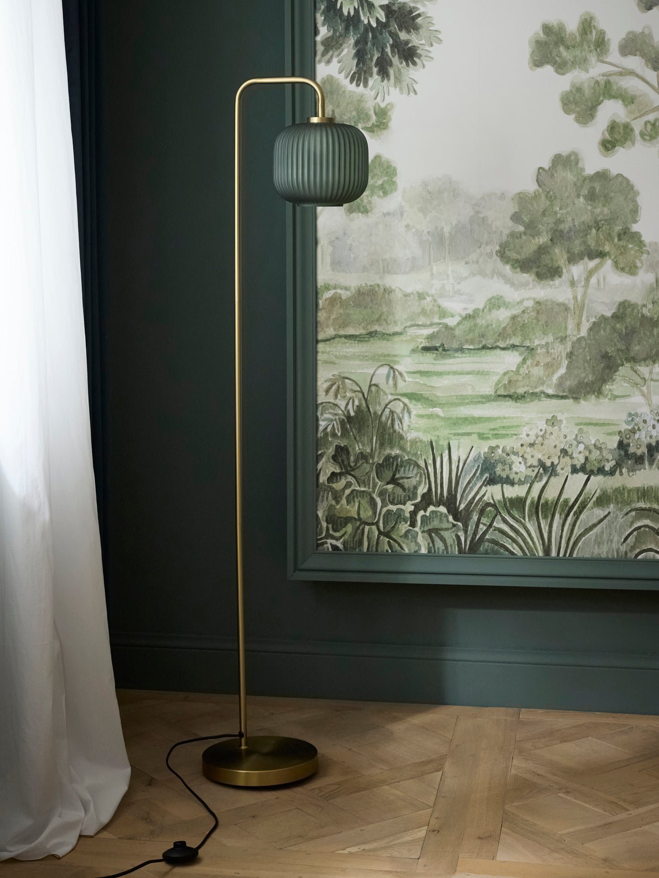 Arsène floor lamp in metal and ribbed glass CYRILLUS Green
