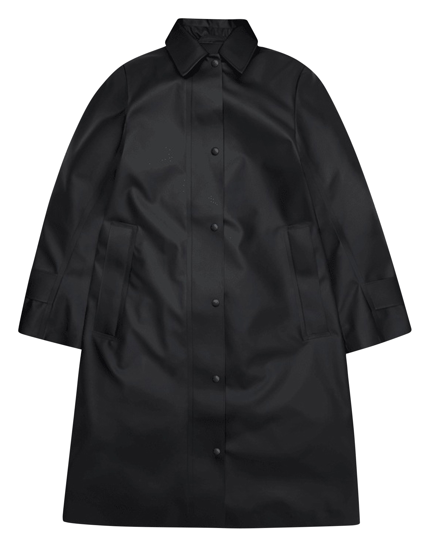 Imperméable à col classique à capuche RAINS Noir