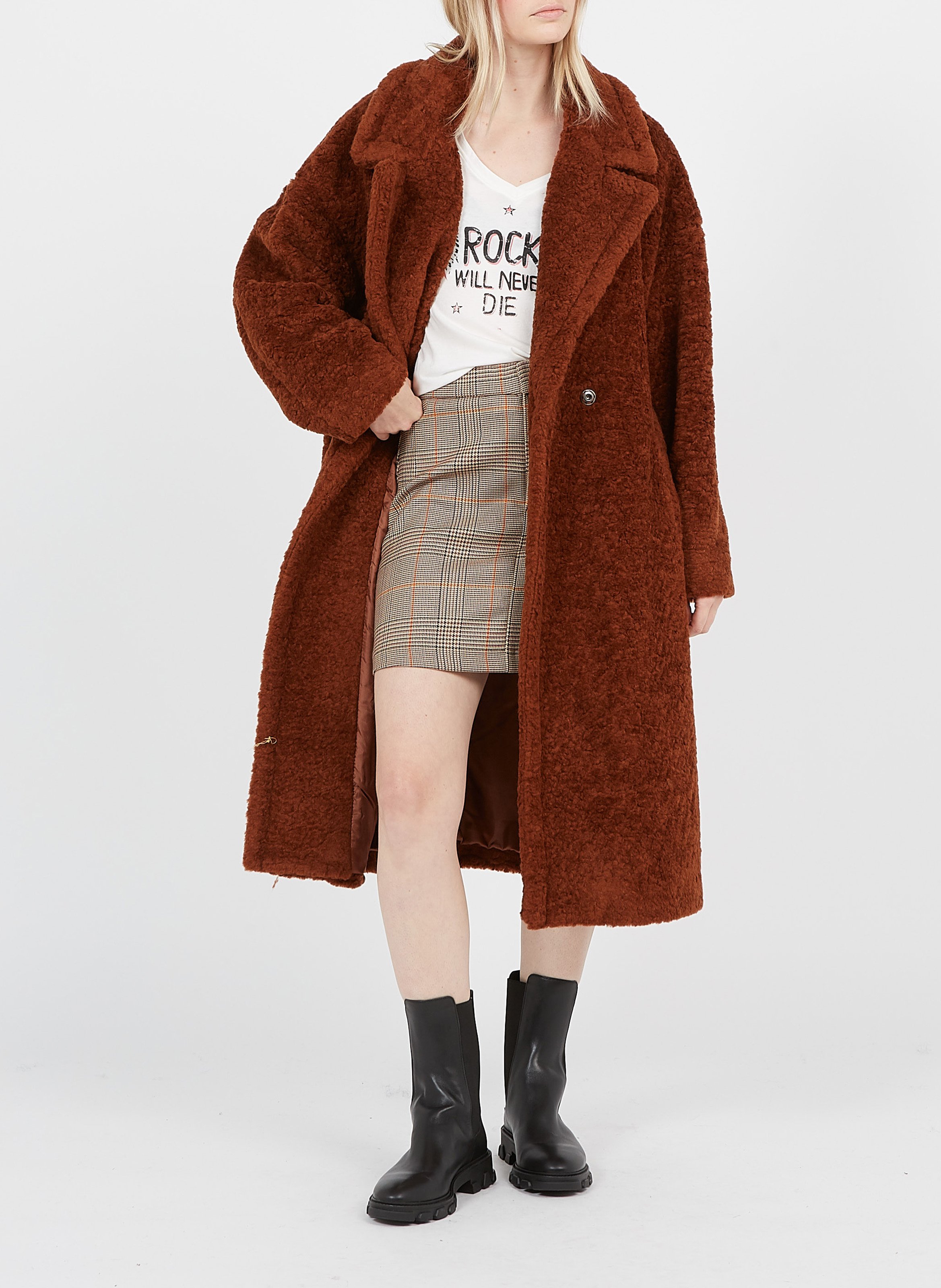 Coat with tailored collar IMPERIAL Brown