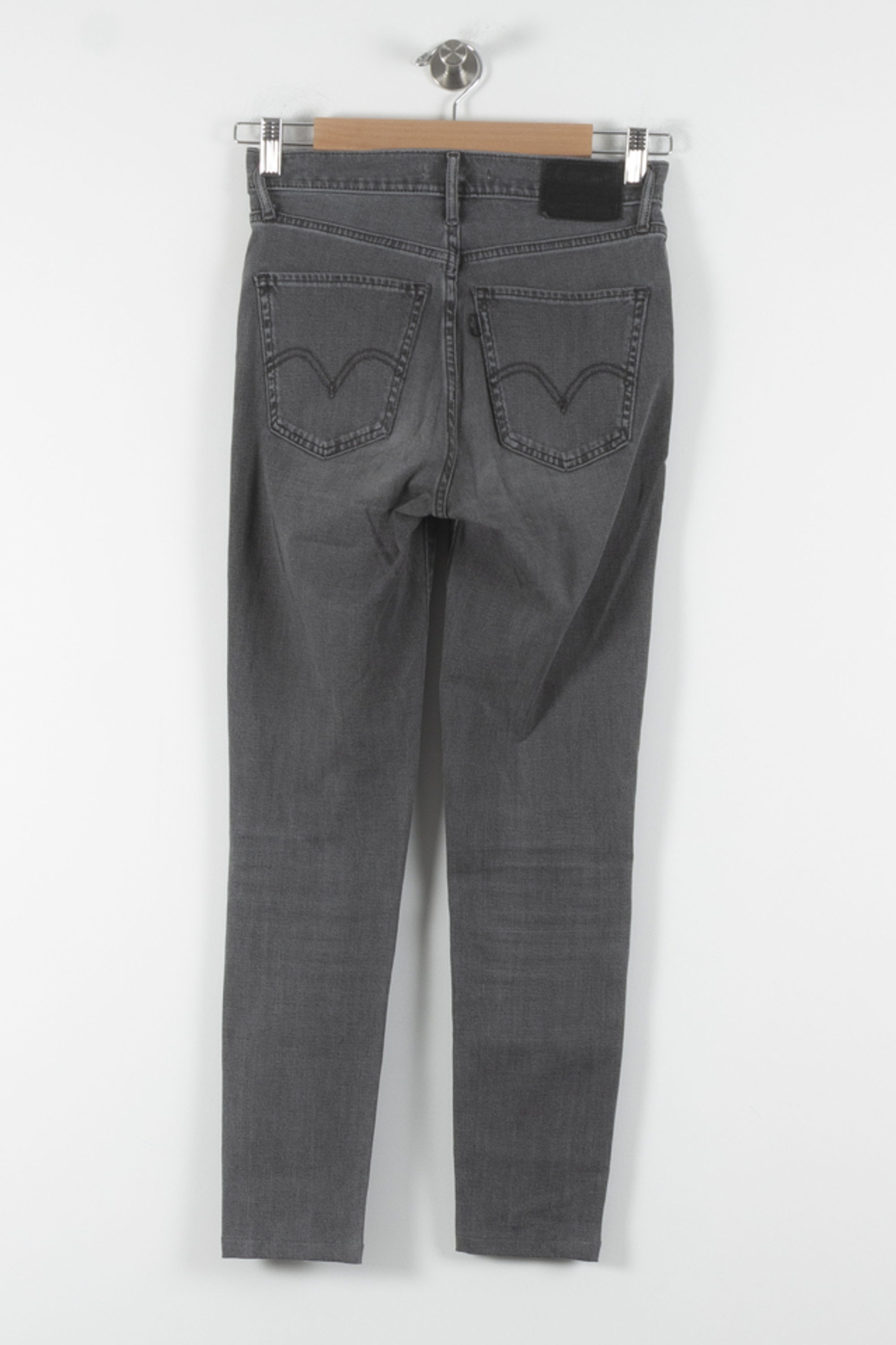 Cropped slim jeans with studs LEVI'S - Seconde main Grey