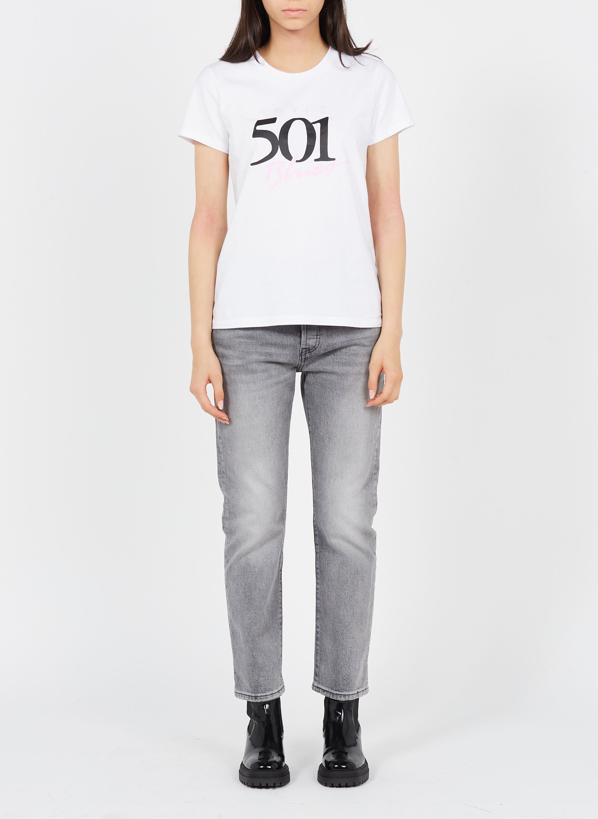 Tee-shirt col rond en coton LEVI'S Blanc