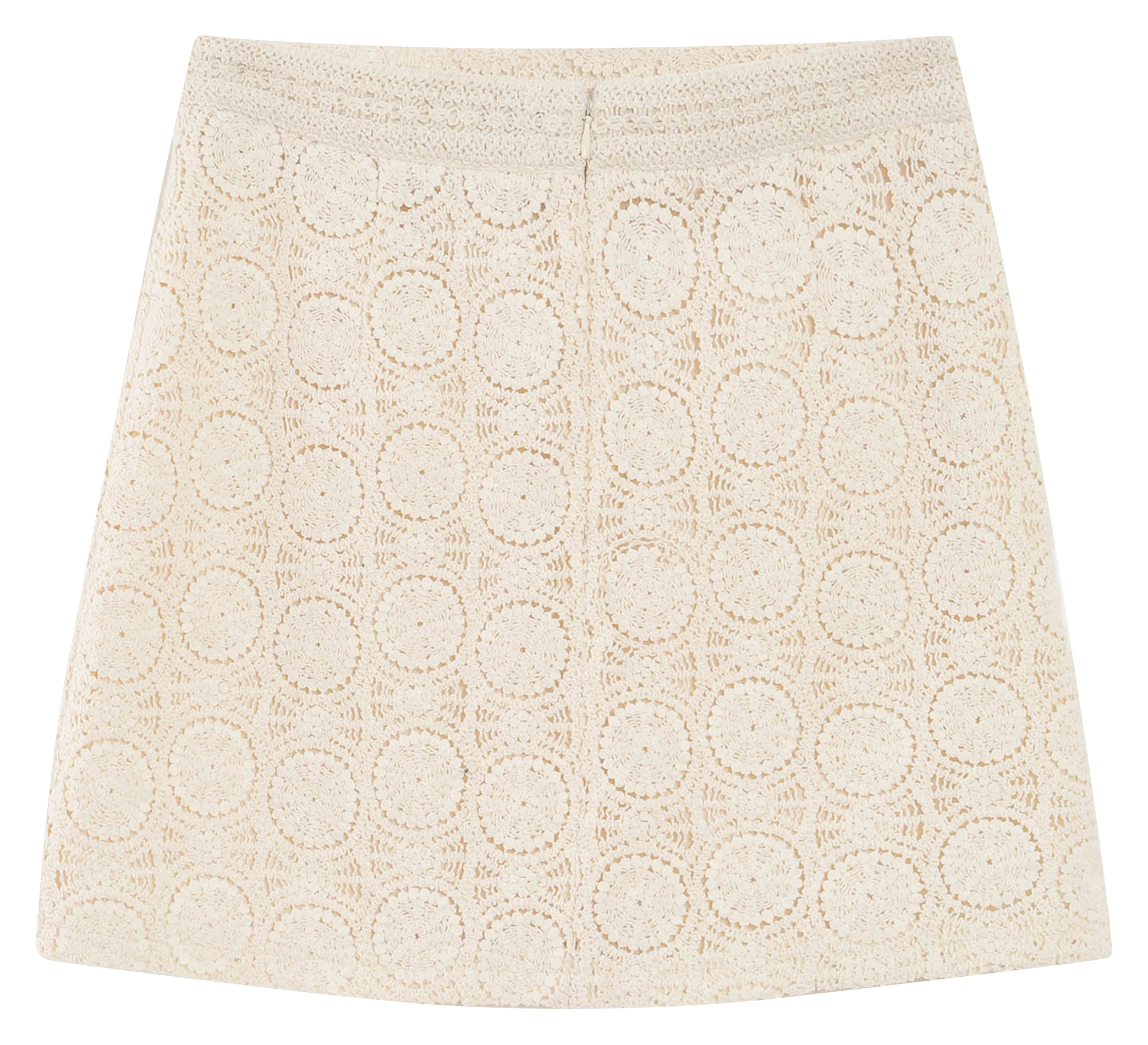 Short straight crocheted skirt GRACE ET MILA White