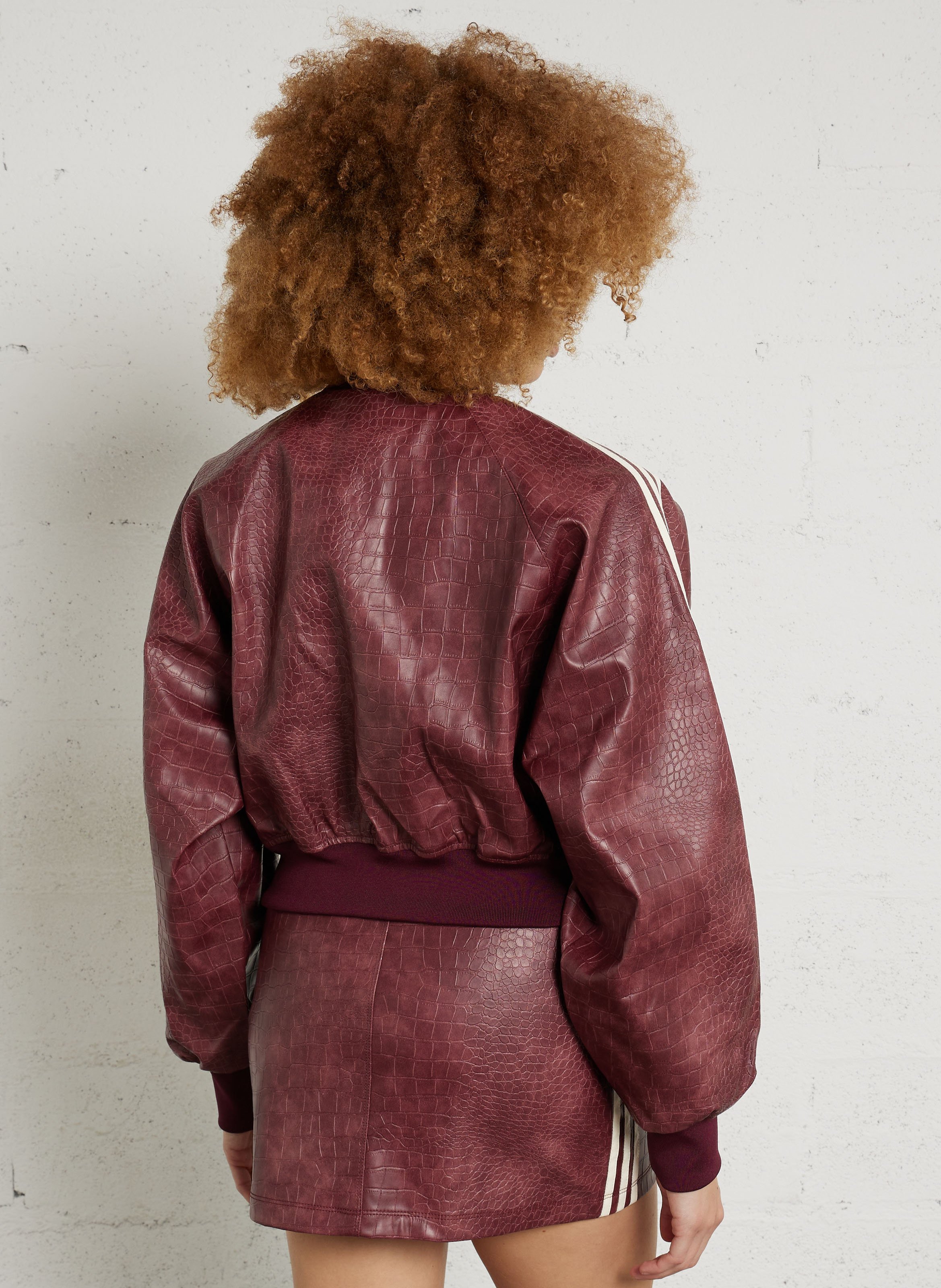 Rechte jas met ronde kraag en krokodillenleer reliëf ADIDAS Rood