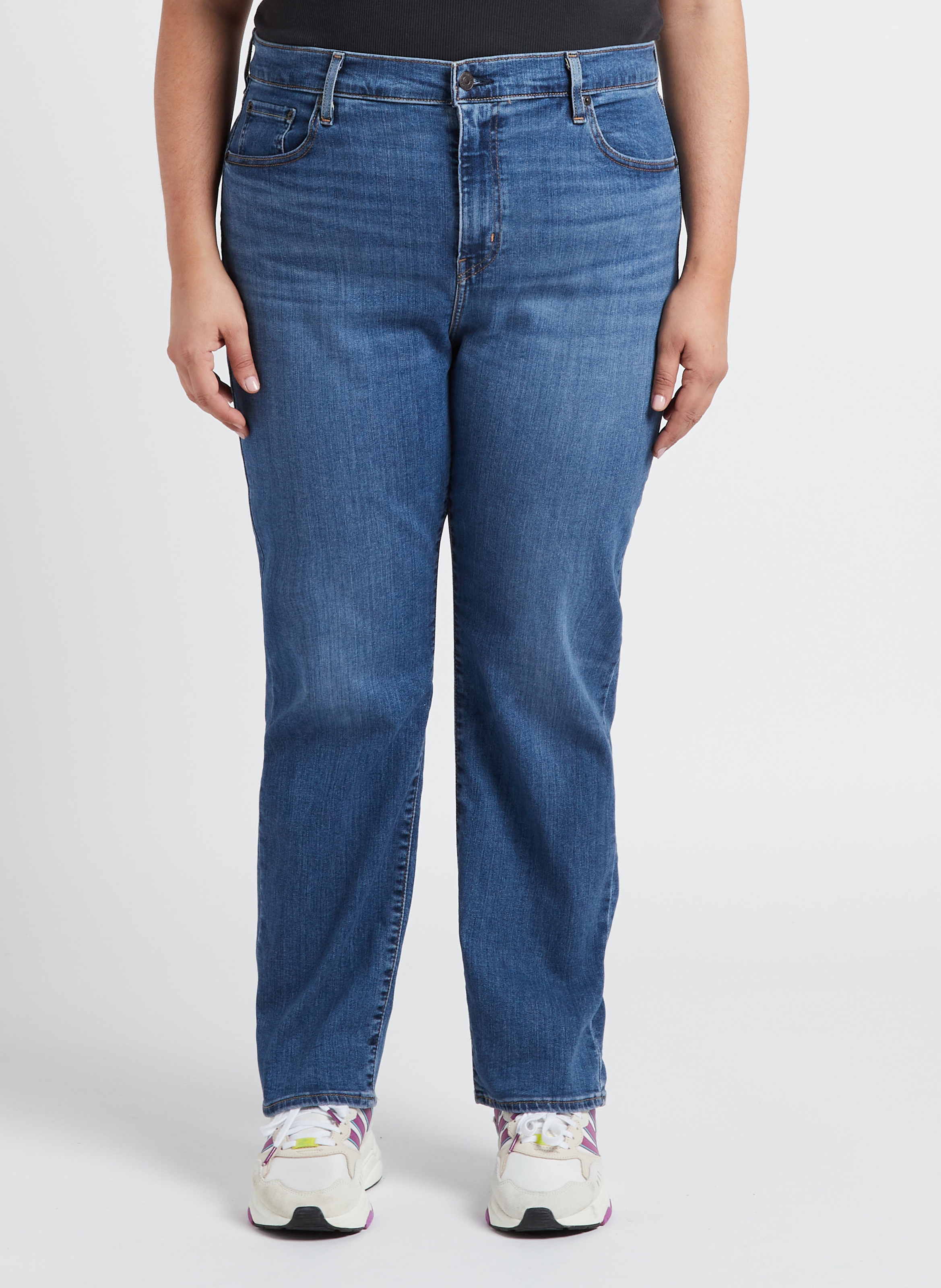 High Waist Straight Cut Jeans LEVI'S Bleached Jeans