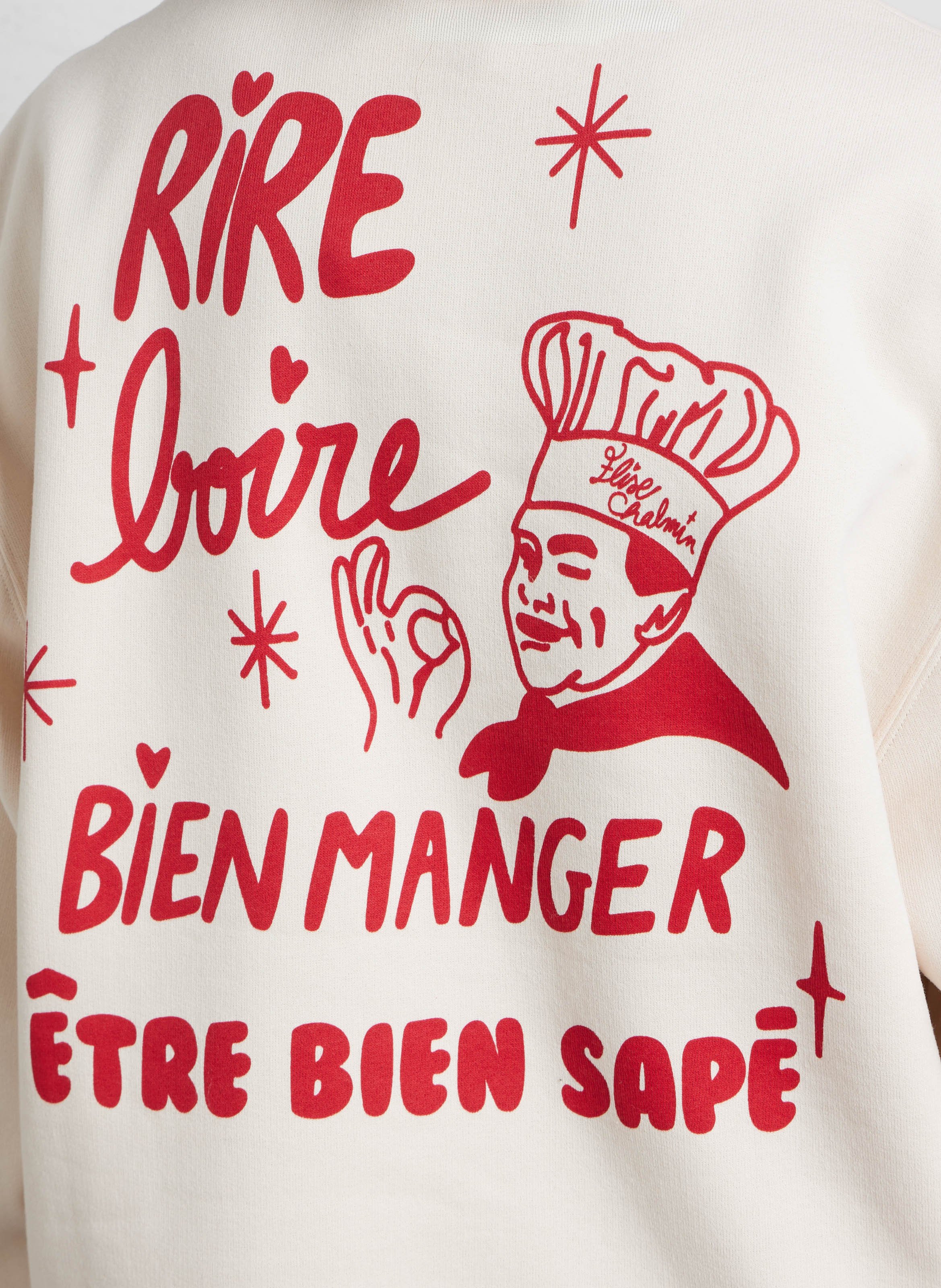 Sweat col rond en coton ELISE CHALMIN Beige