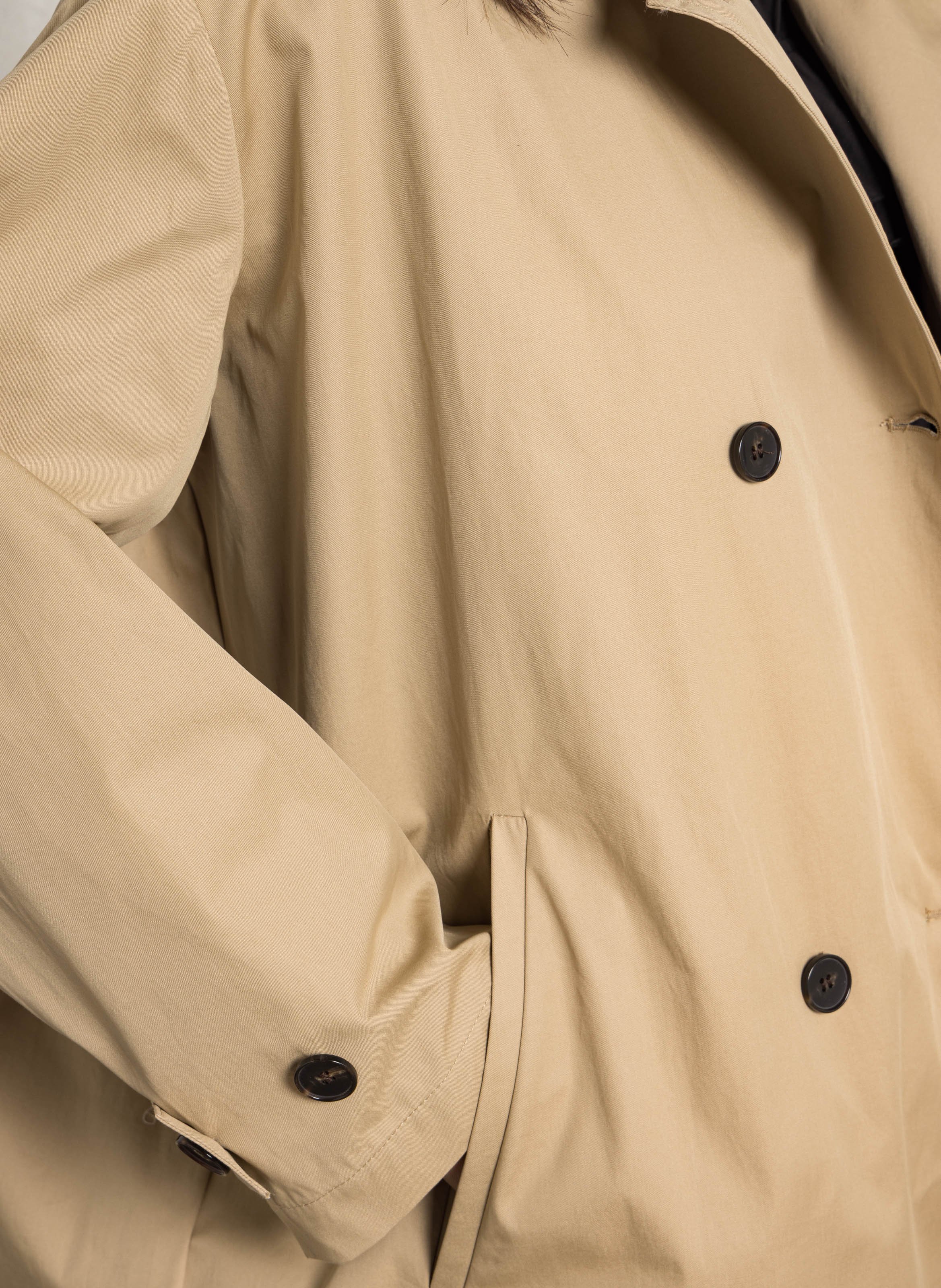 Trench col classique en coton BELLEPIECE Beige