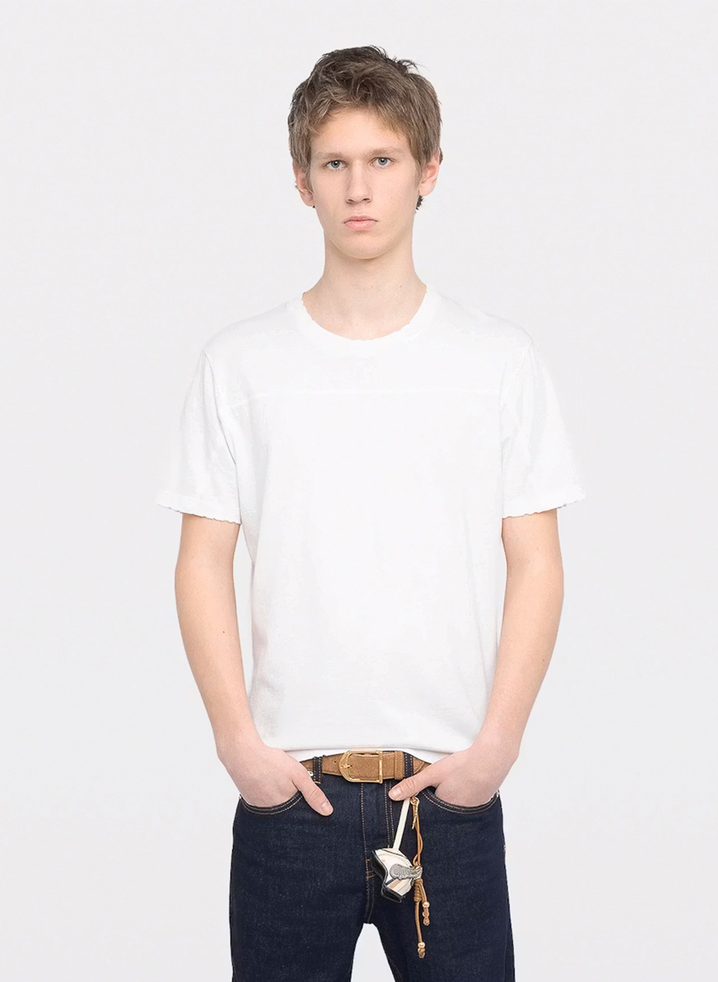 Tee-shirt droit col rond en coton sérigraphié ZADIG&VOLTAIRE Blanc