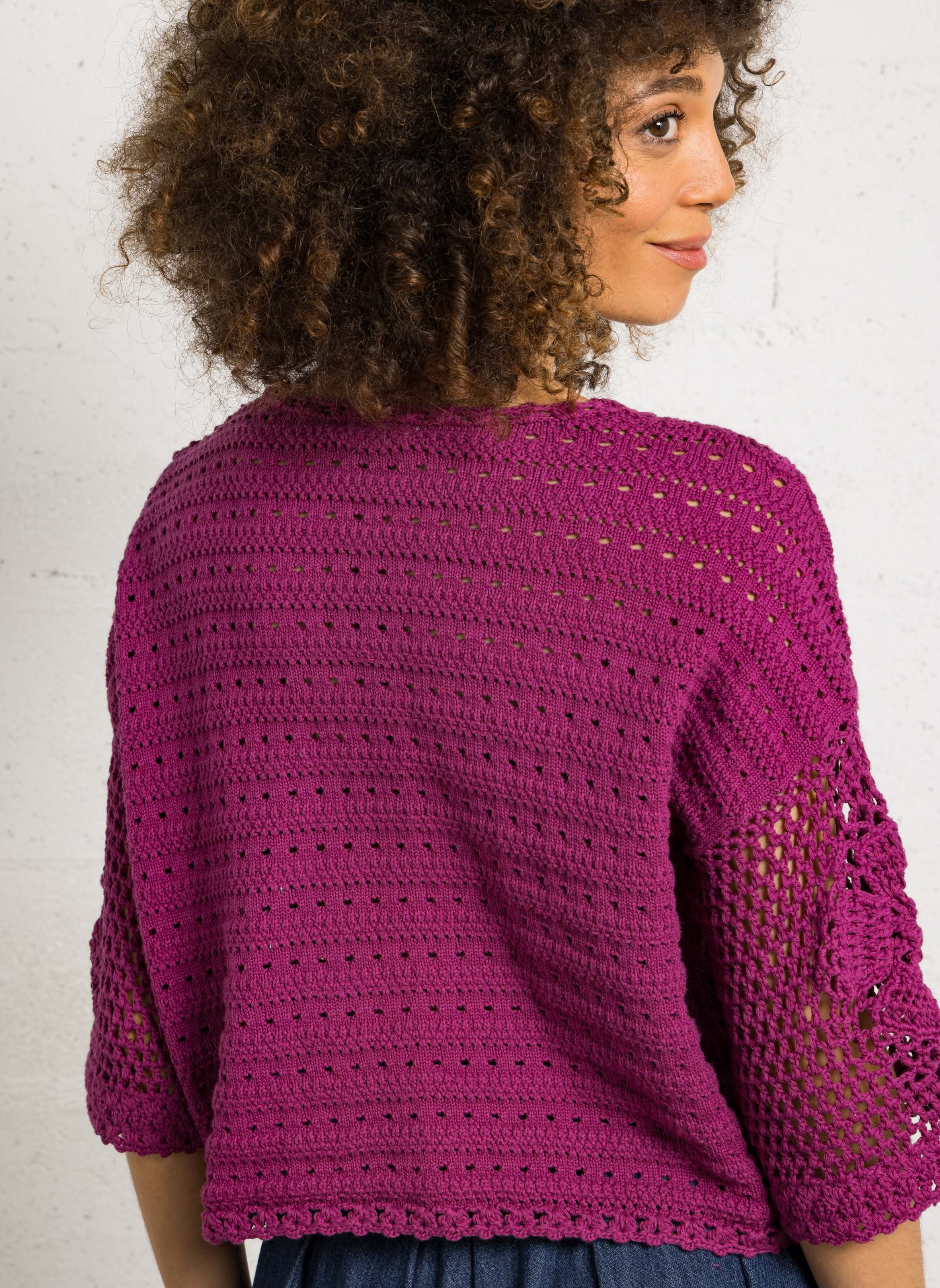 Pull droit col rond en coton LOUISE MISHA Rose