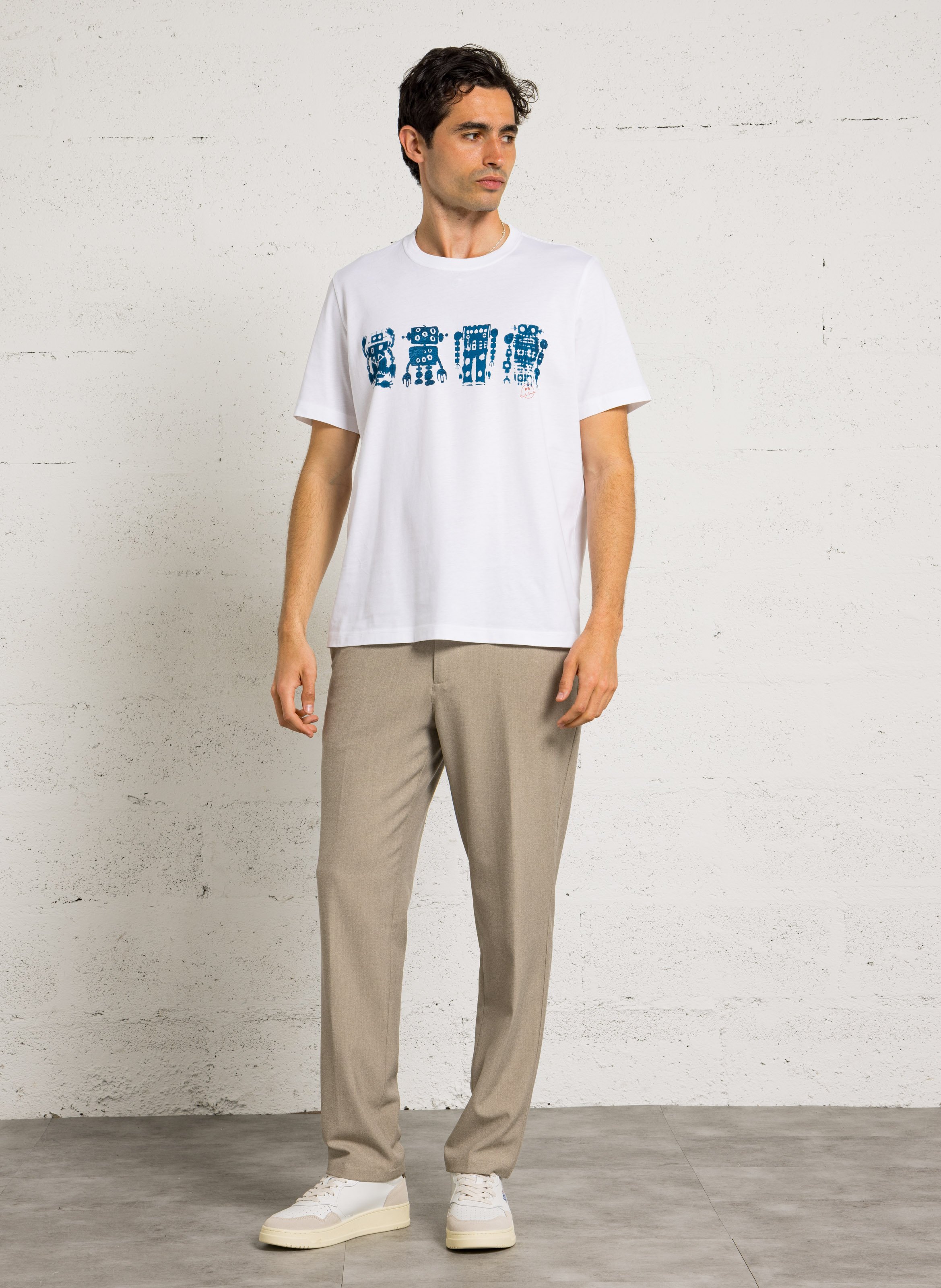 Oversize T-Shirt mit Rundhalsausschnitt aus Bio-Baumwolle PAUL SMITH Weiss