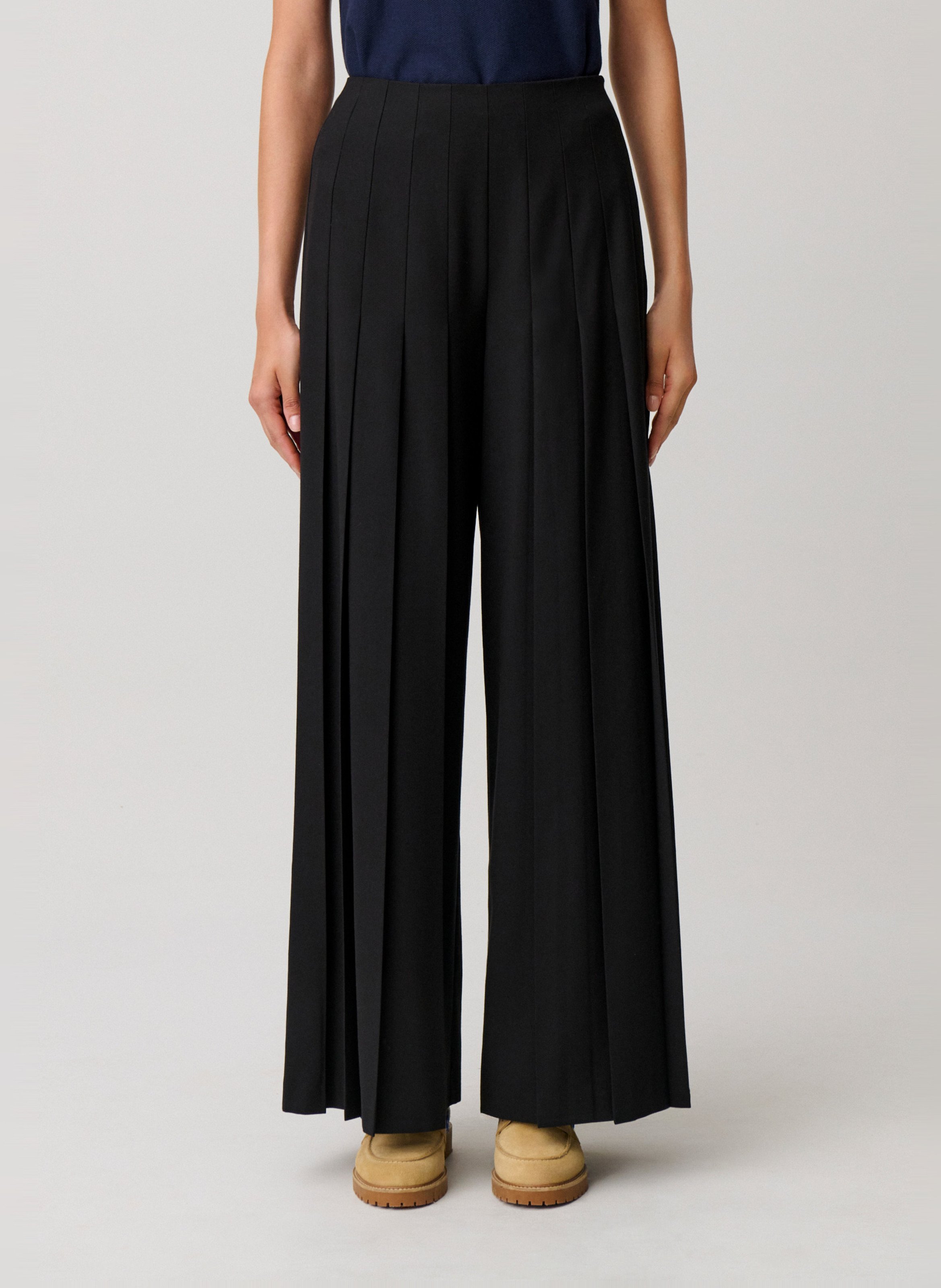 Pleated wide pants CLAUDIE PIERLOT Black