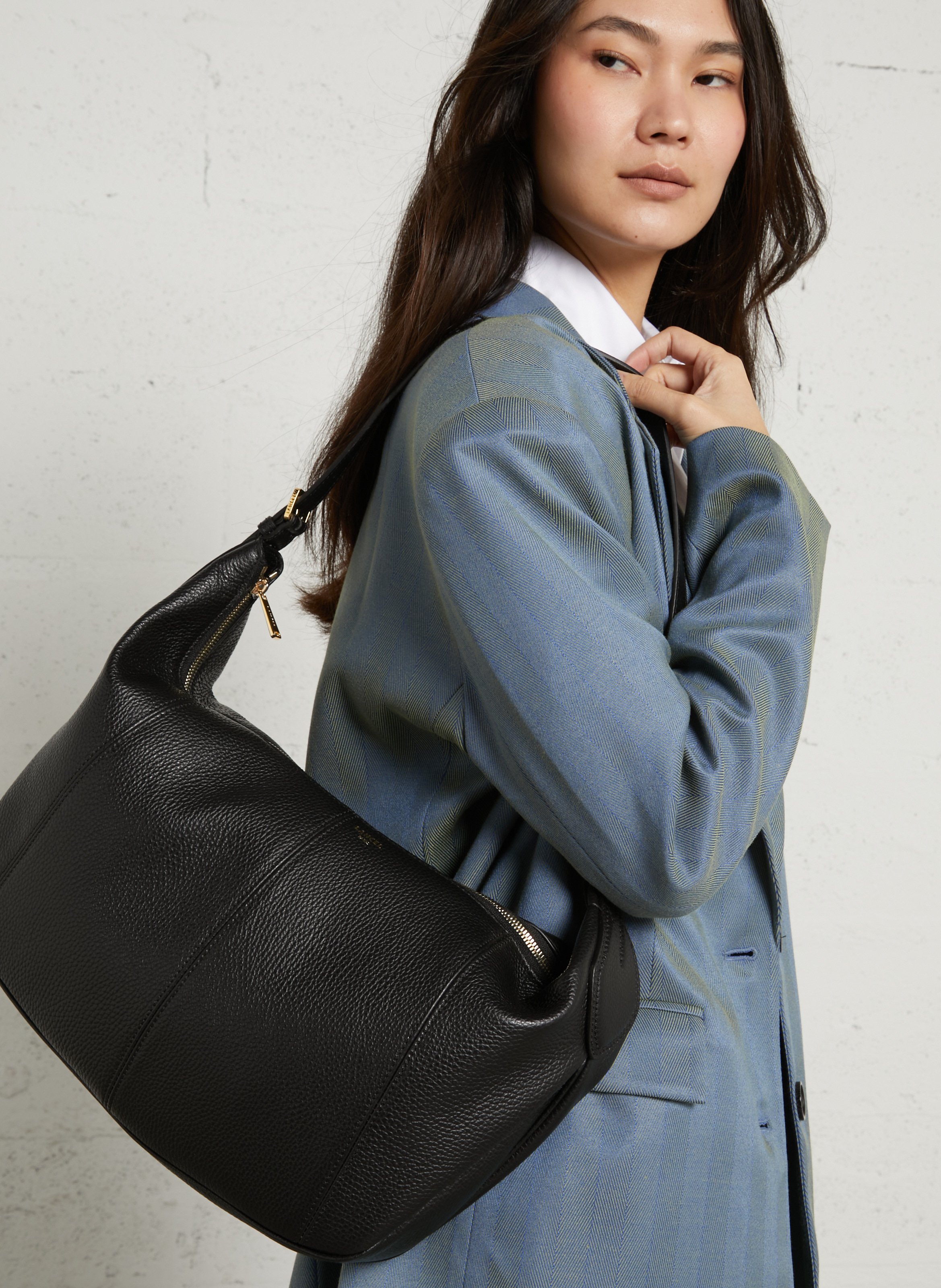 Hobotas van leer met rits model Max Petit LANCEL Zwart