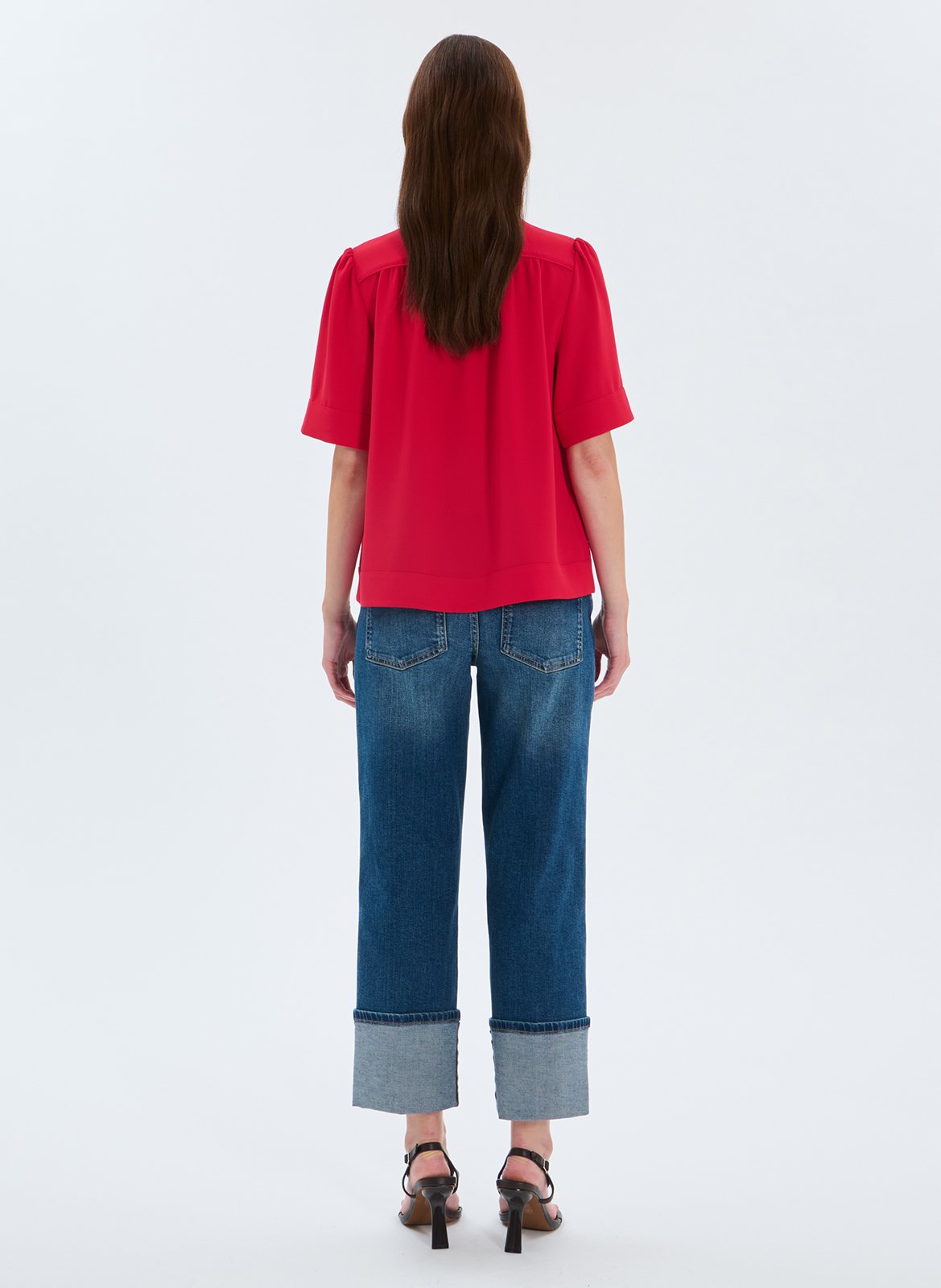 Top oversize col V ZAPA Rouge