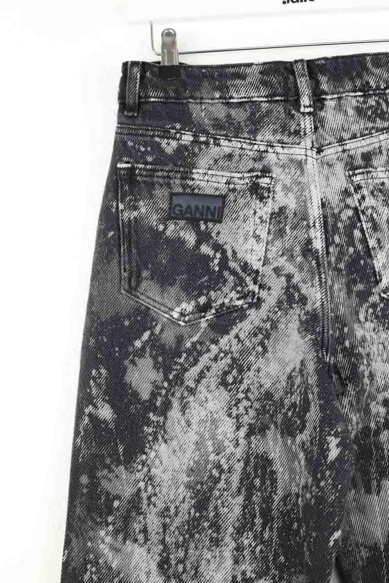 Straight cotton-blend pants GANNI - Seconde Main Black