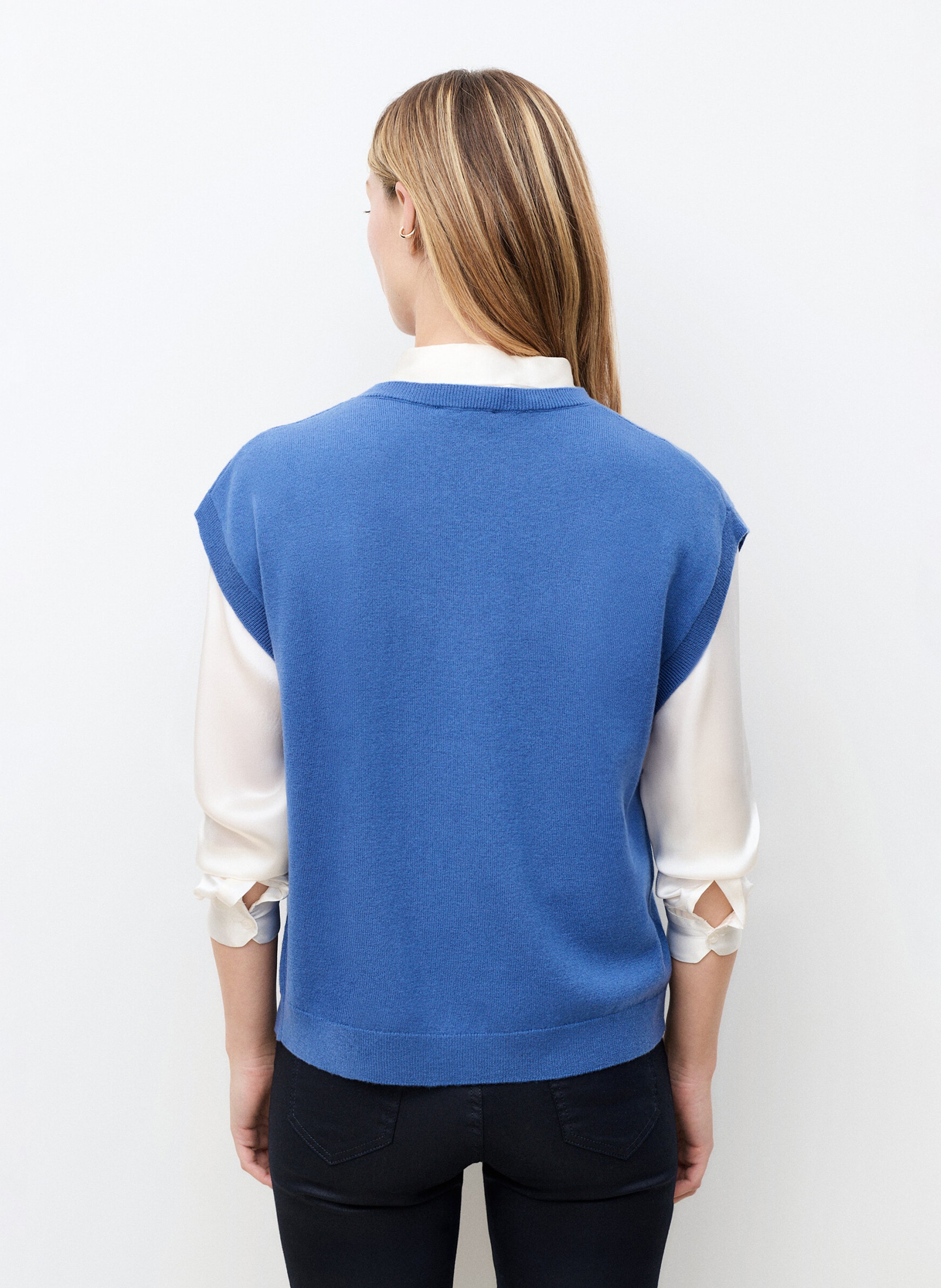 Pull col rond en laine | Bleu CAROLL Femme