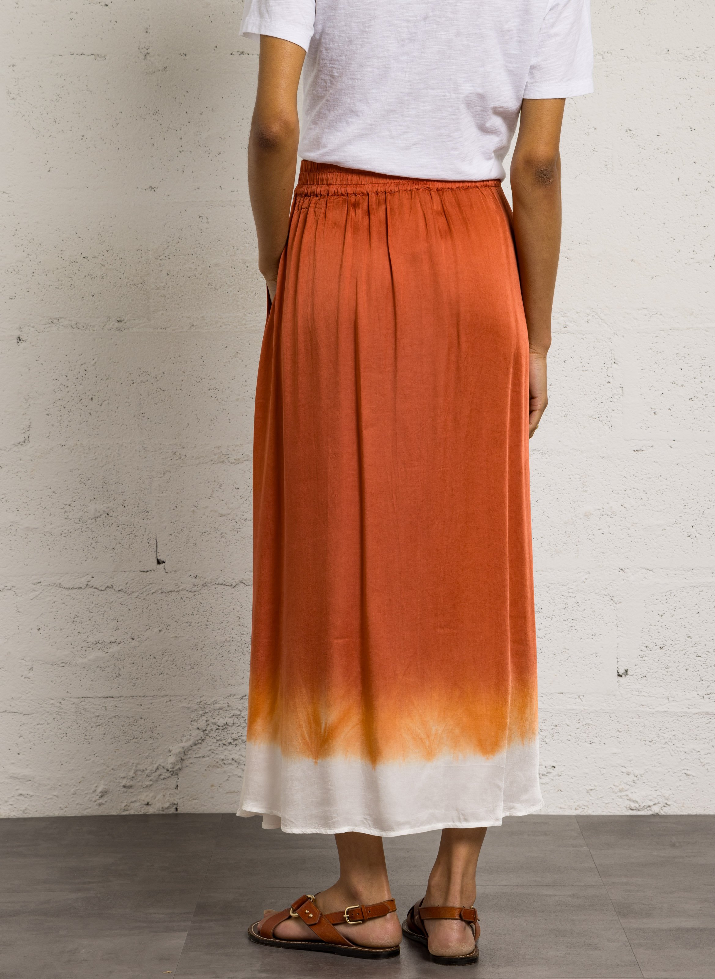 Long satin skirt BELLA JONES Orange