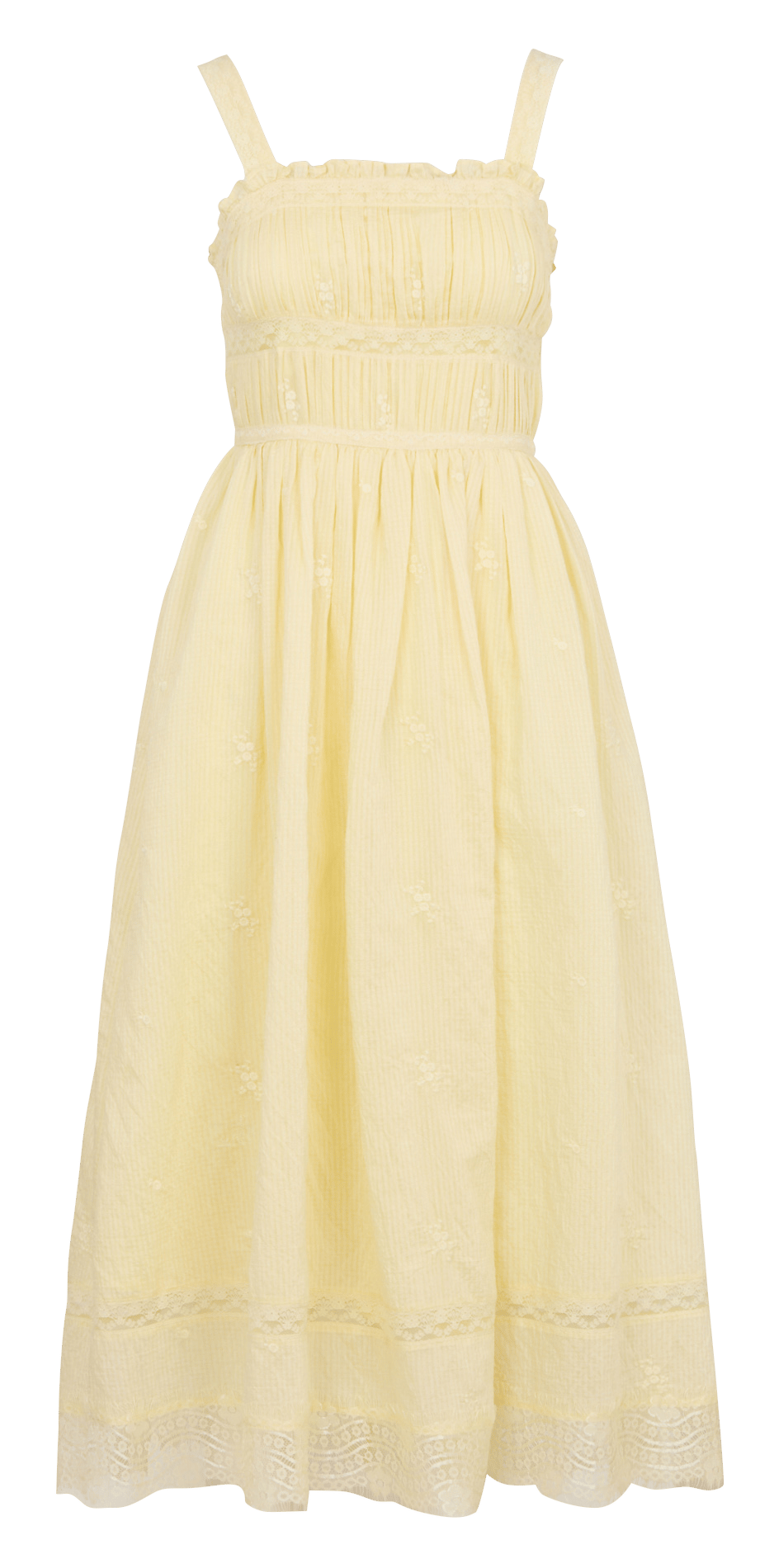 Robe longue brodée BERENICE Jaune