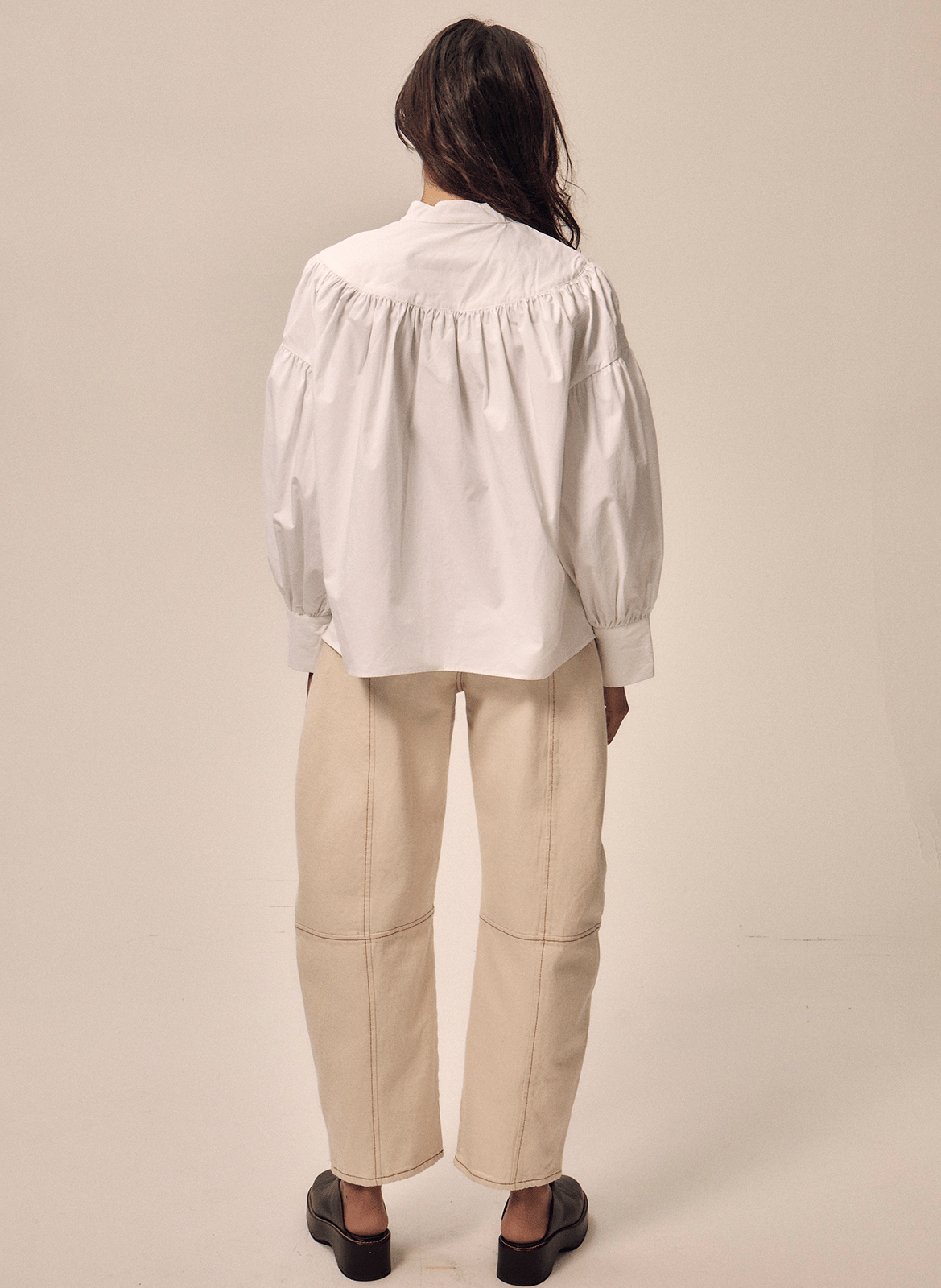 Gerade Bluse aus Baumwolle NITAH Weiss