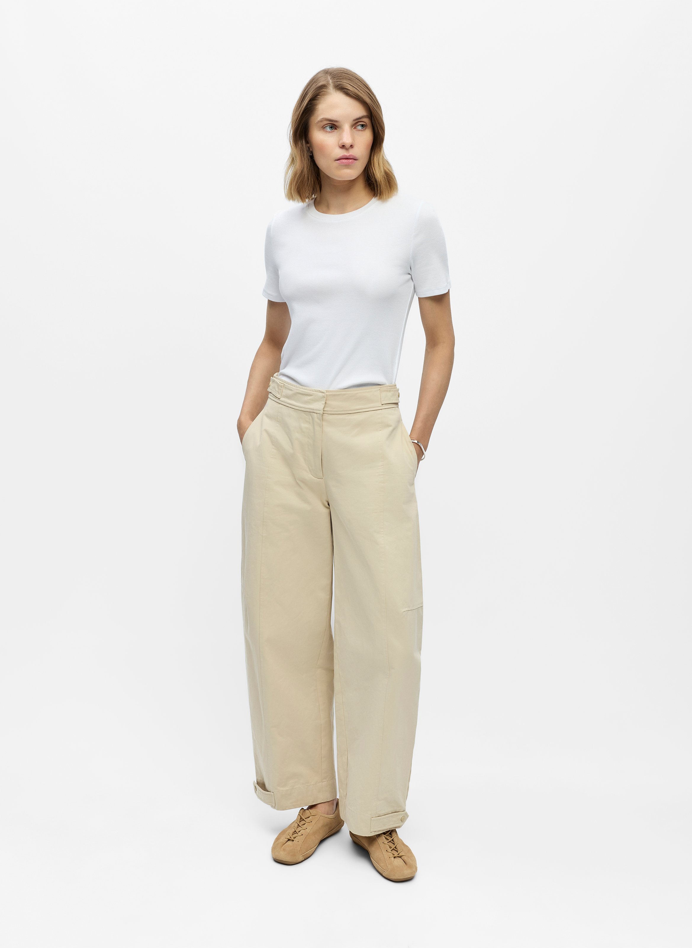 Pantalon barrel en coton OBJECT Marron