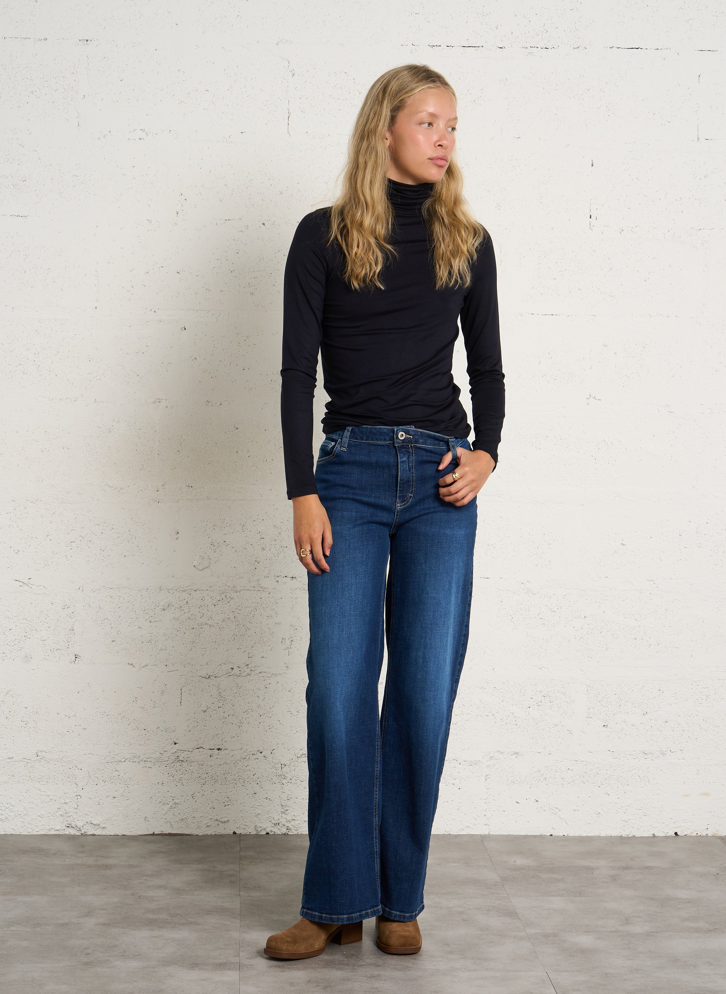 Flared Jeans aus Baumwoll-Mix PLEASE Blau