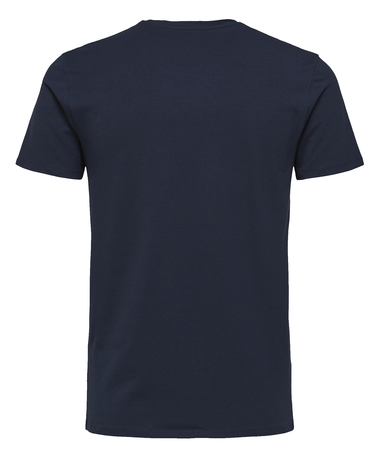 Short-sleeved organic cotton blend t-shirt SELECTED Blue