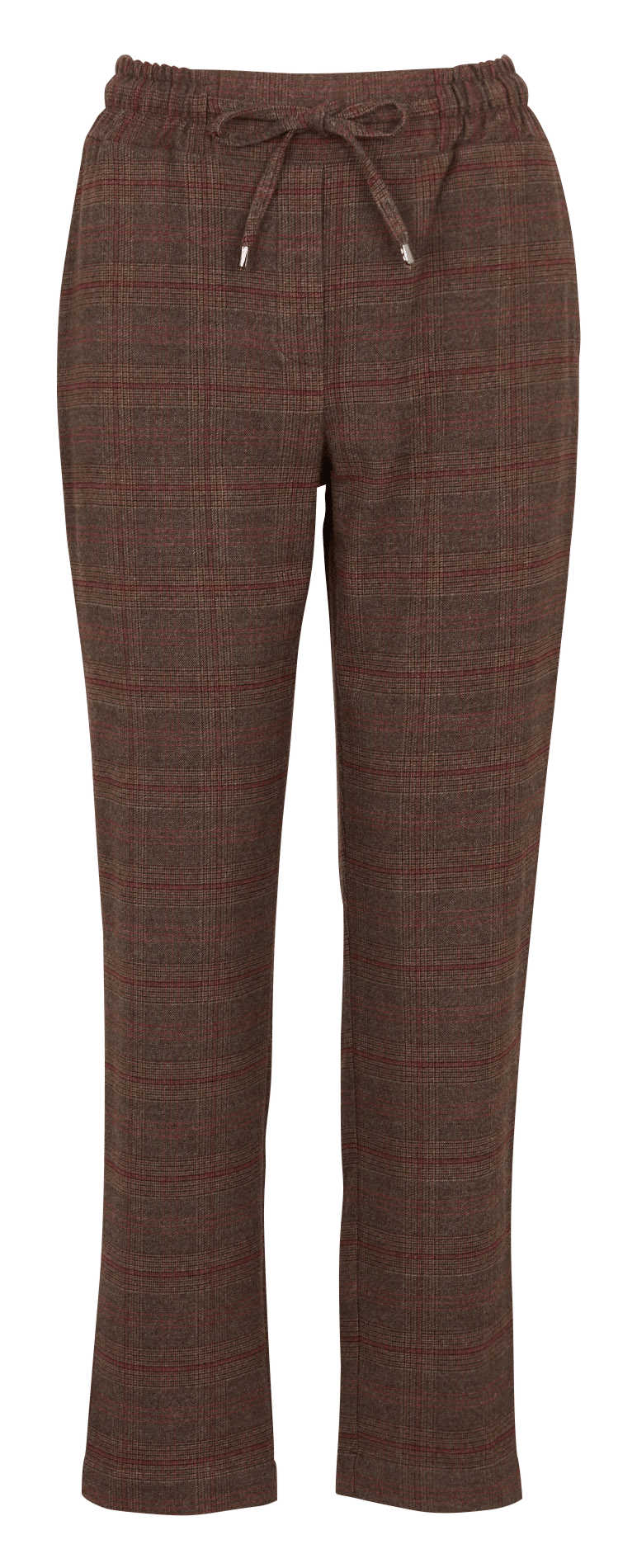 Checked straight-leg pants LA FEE MARABOUTEE Brown