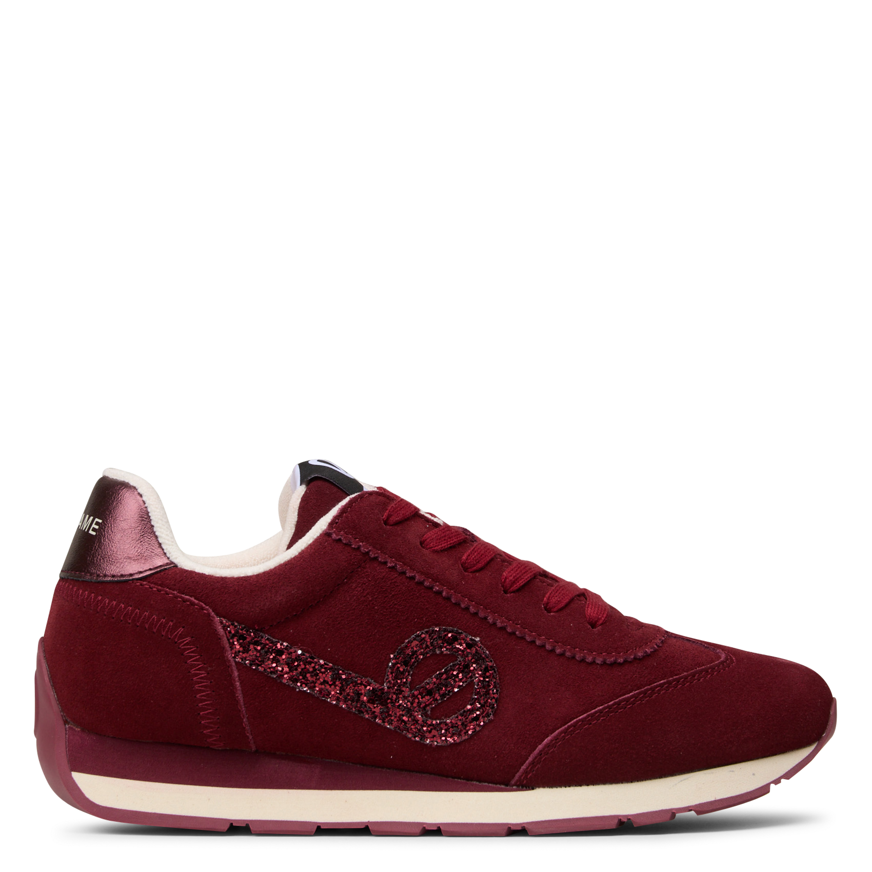 Sneakers van leer met pailletten NO NAME Rood
