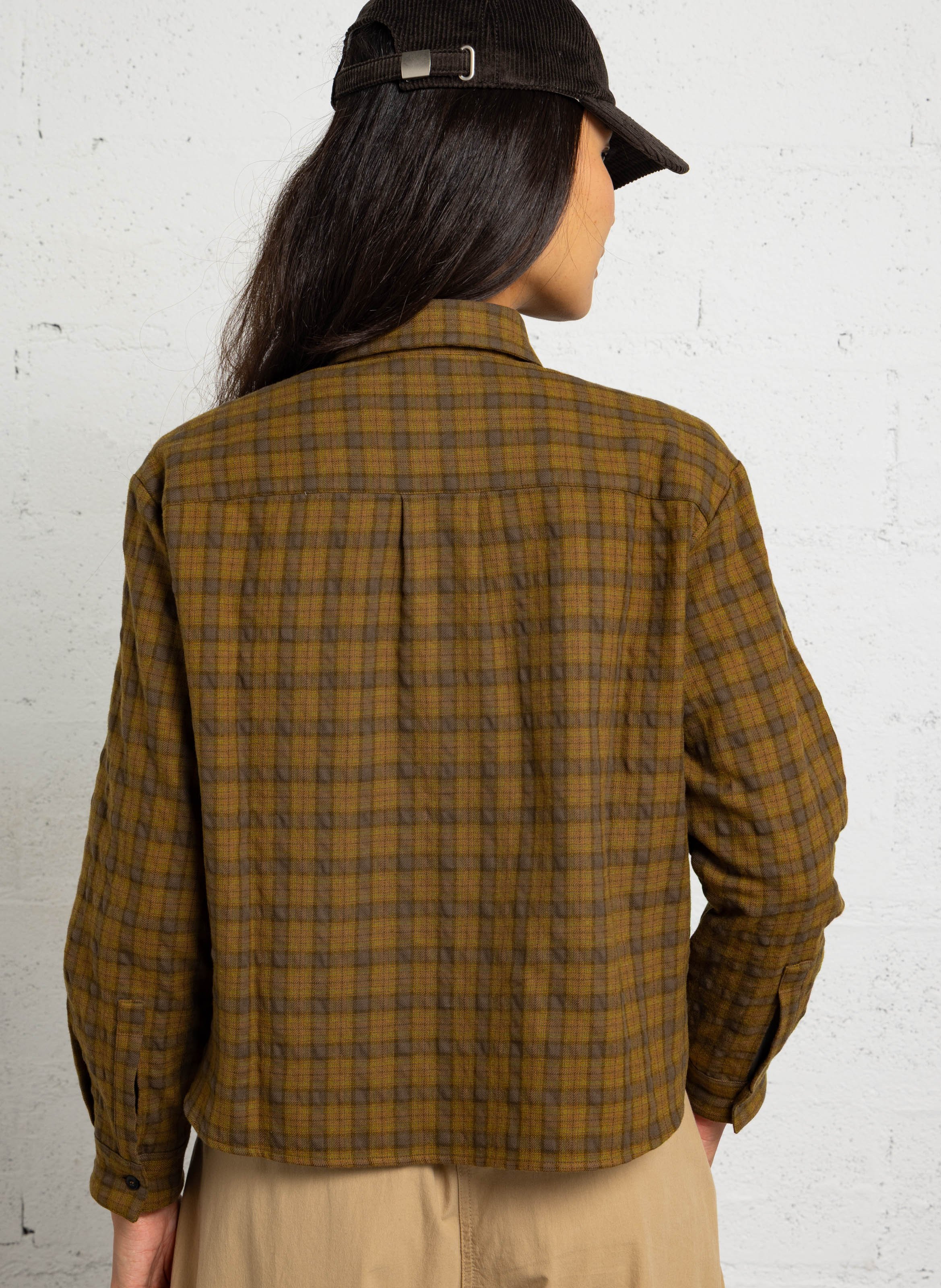 Straight shirt in wool and cotton POMANDERE Multicolored