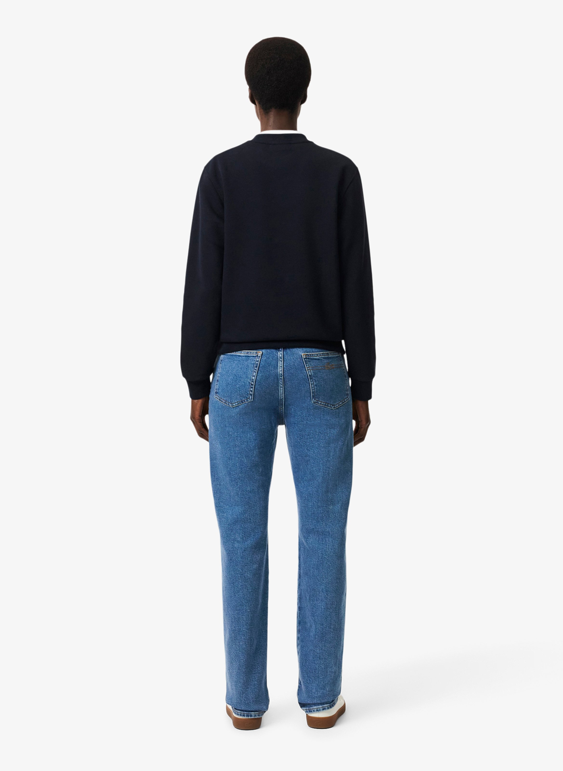 Gerade geschnittene Hose aus Baumwoll-Mix mit hohem Bund LACOSTE Blau