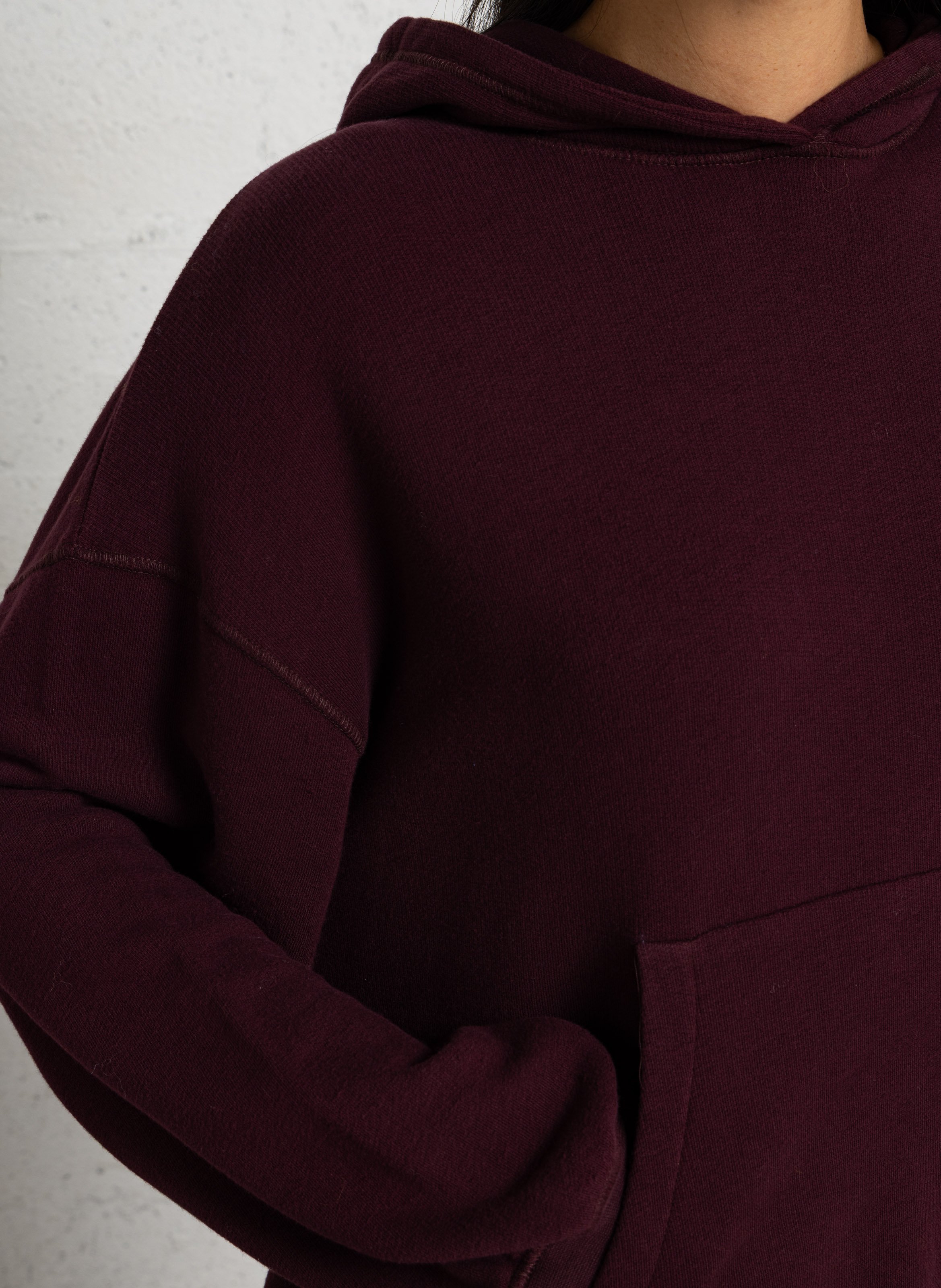 Weiter Hoodie in meliertem Stoff AMERICAN VINTAGE Rot