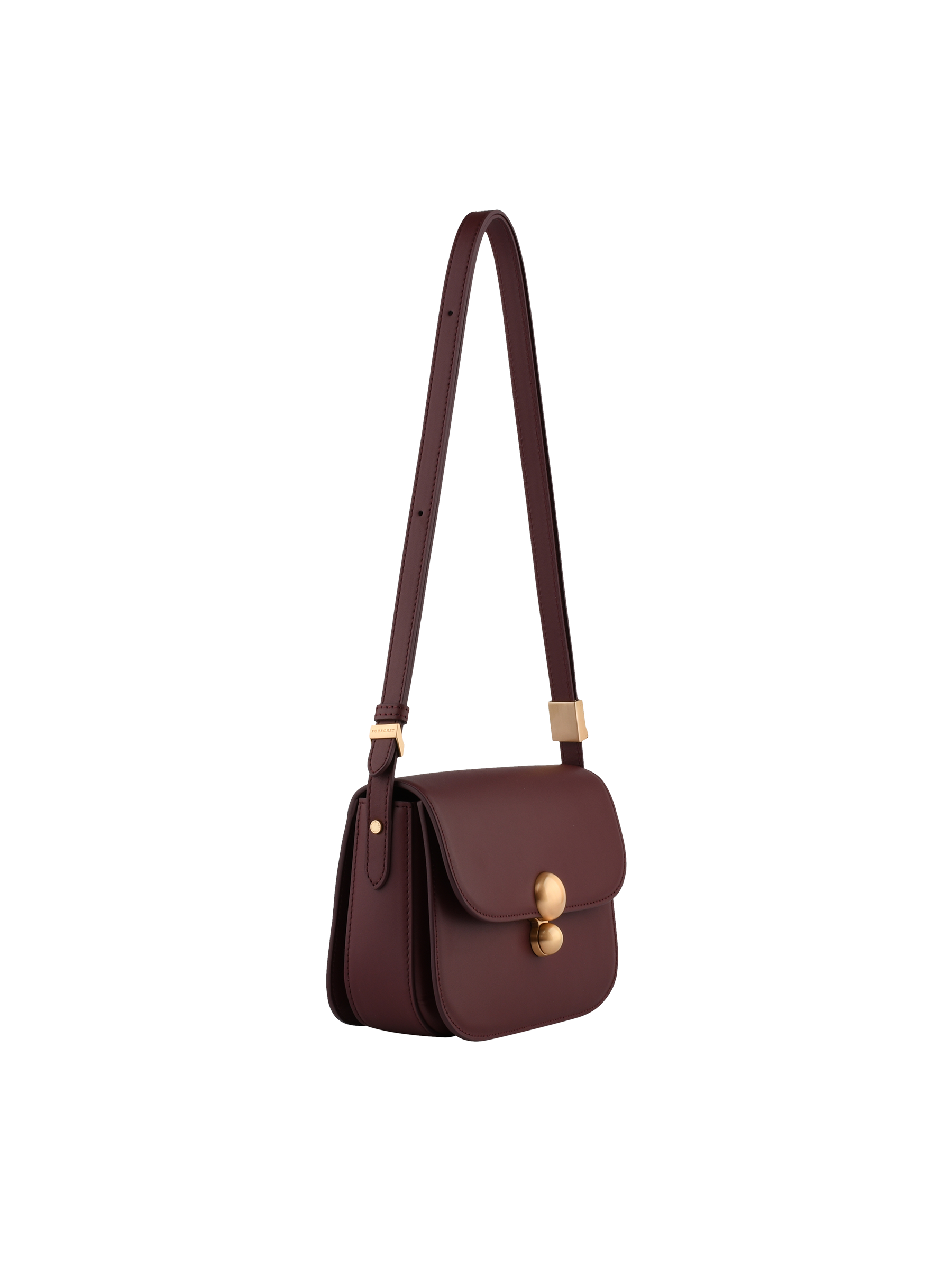 Crossbody bag in cowhide leather POURCHET Red