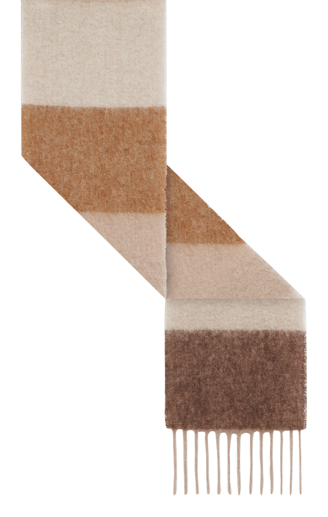 Fringed striped scarf in a wool blend GERARD DAREL Beige
