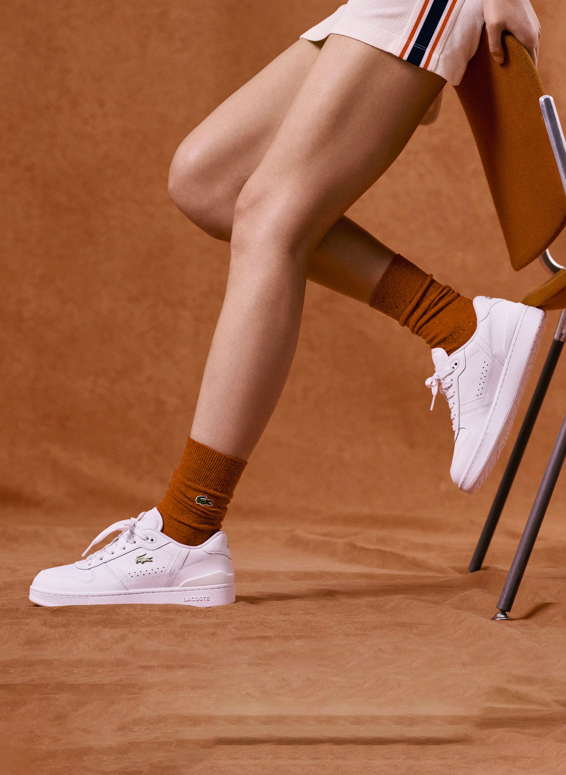 Baskets basses en cuir  LACOSTE Blanc