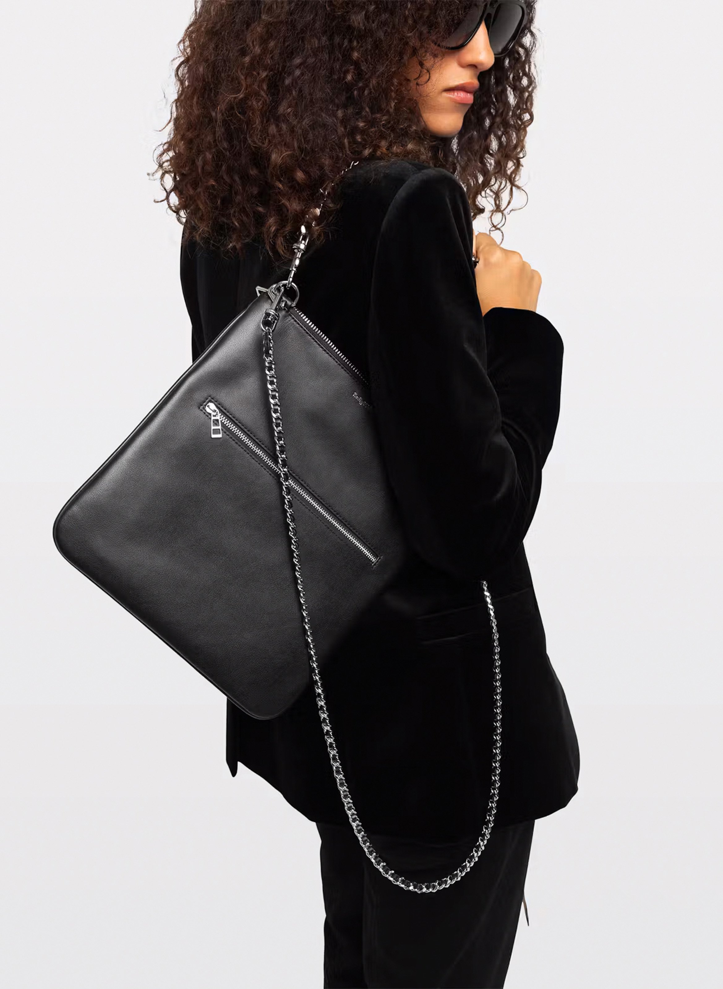 Handtas van leer ZADIG&VOLTAIRE Zwart