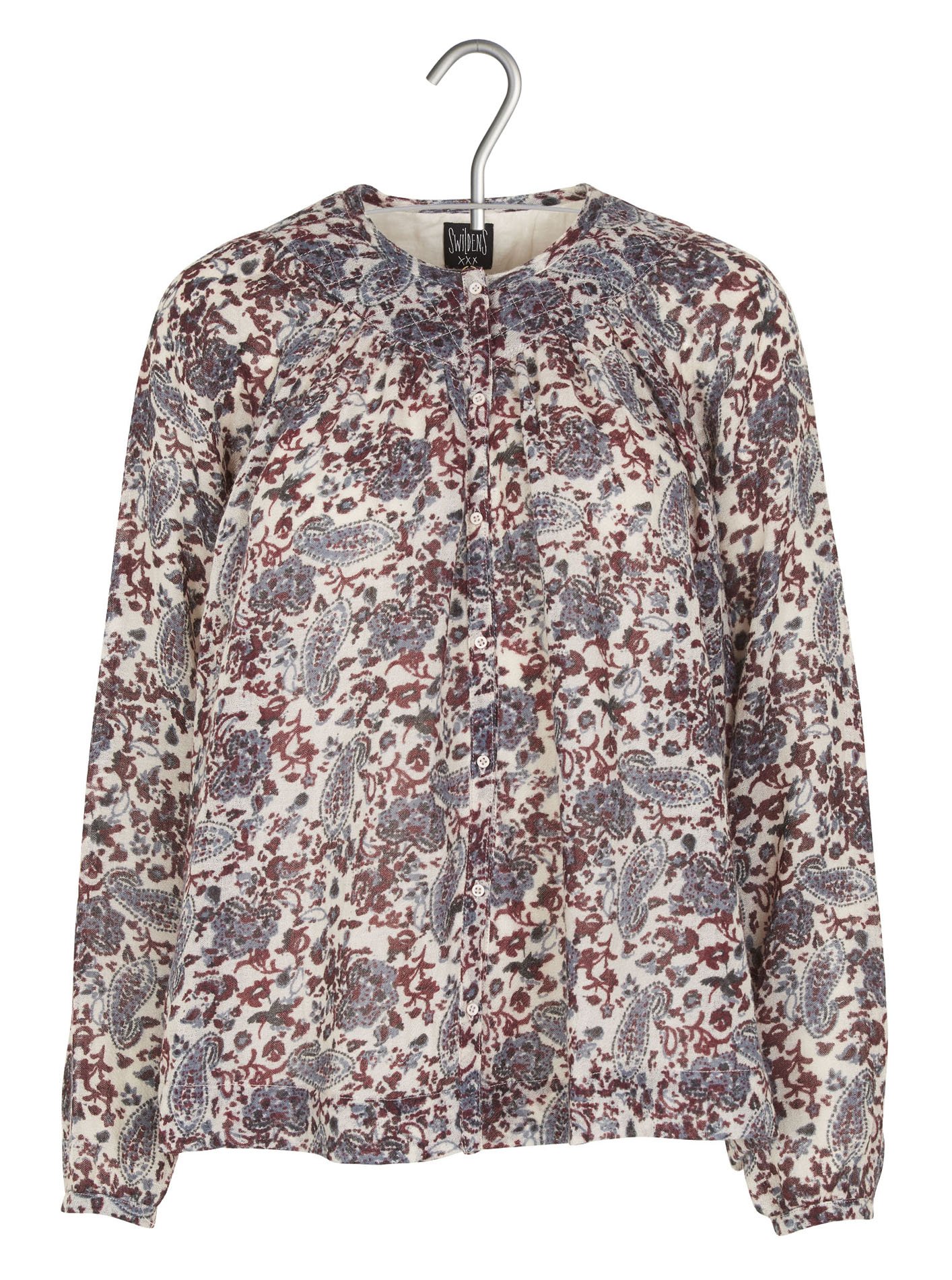 Pieros round-neck printed wool shirt SWILDENS Red