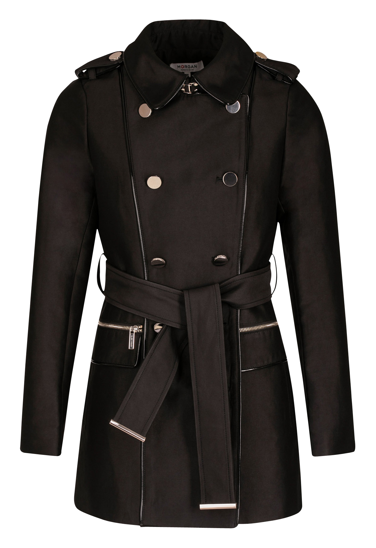 Trenchcoat mit klassischem Kragen und Gürtel MORGAN Schwarz