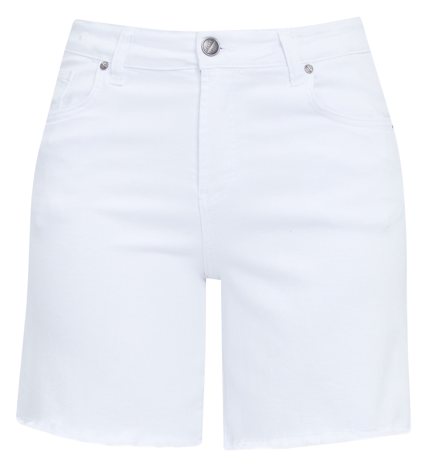 Short en jean droit en coton stretch MAT FASHION Blanc