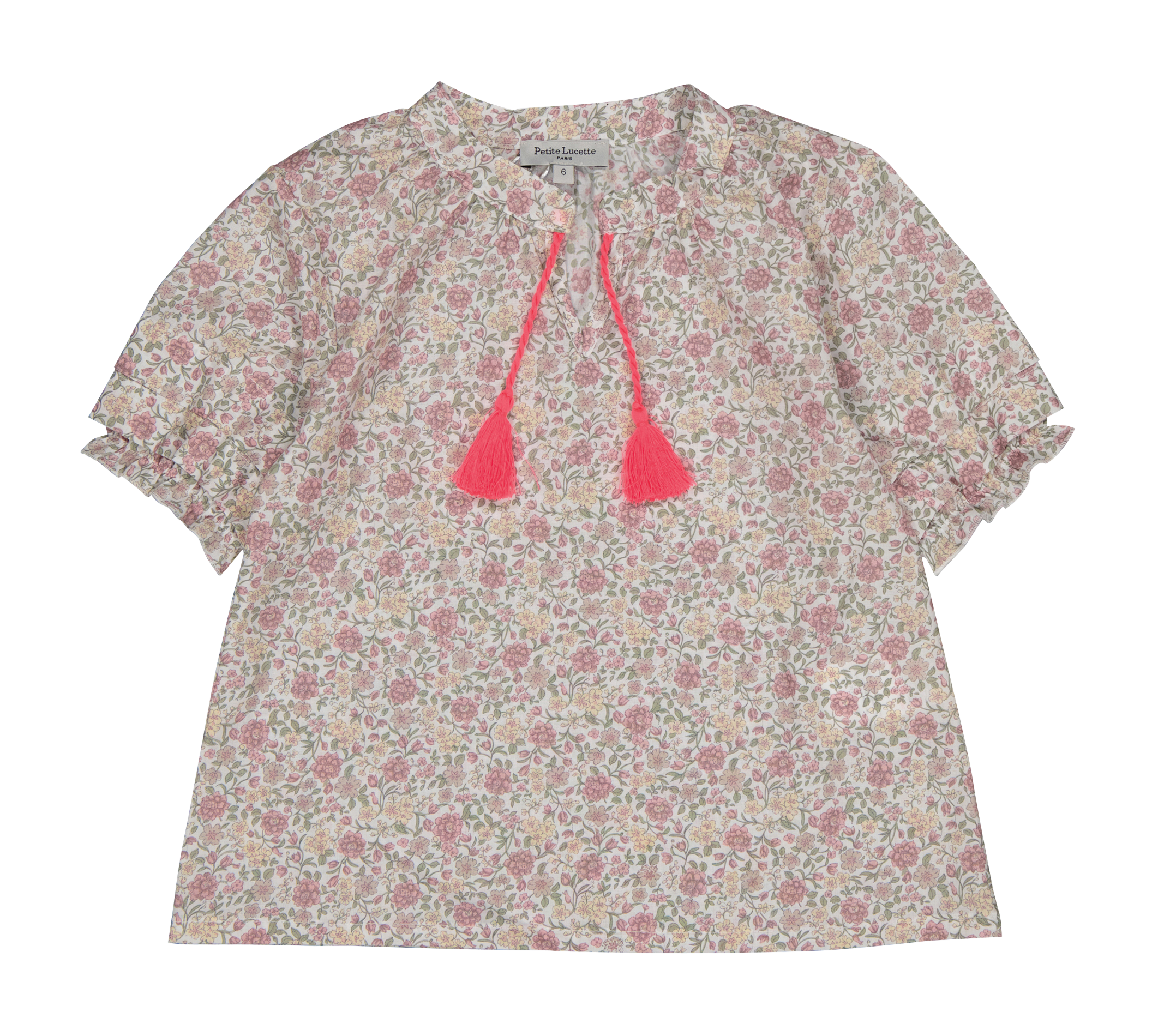Blouse col tunisien imprimée en coton bio PETITE LUCETTE