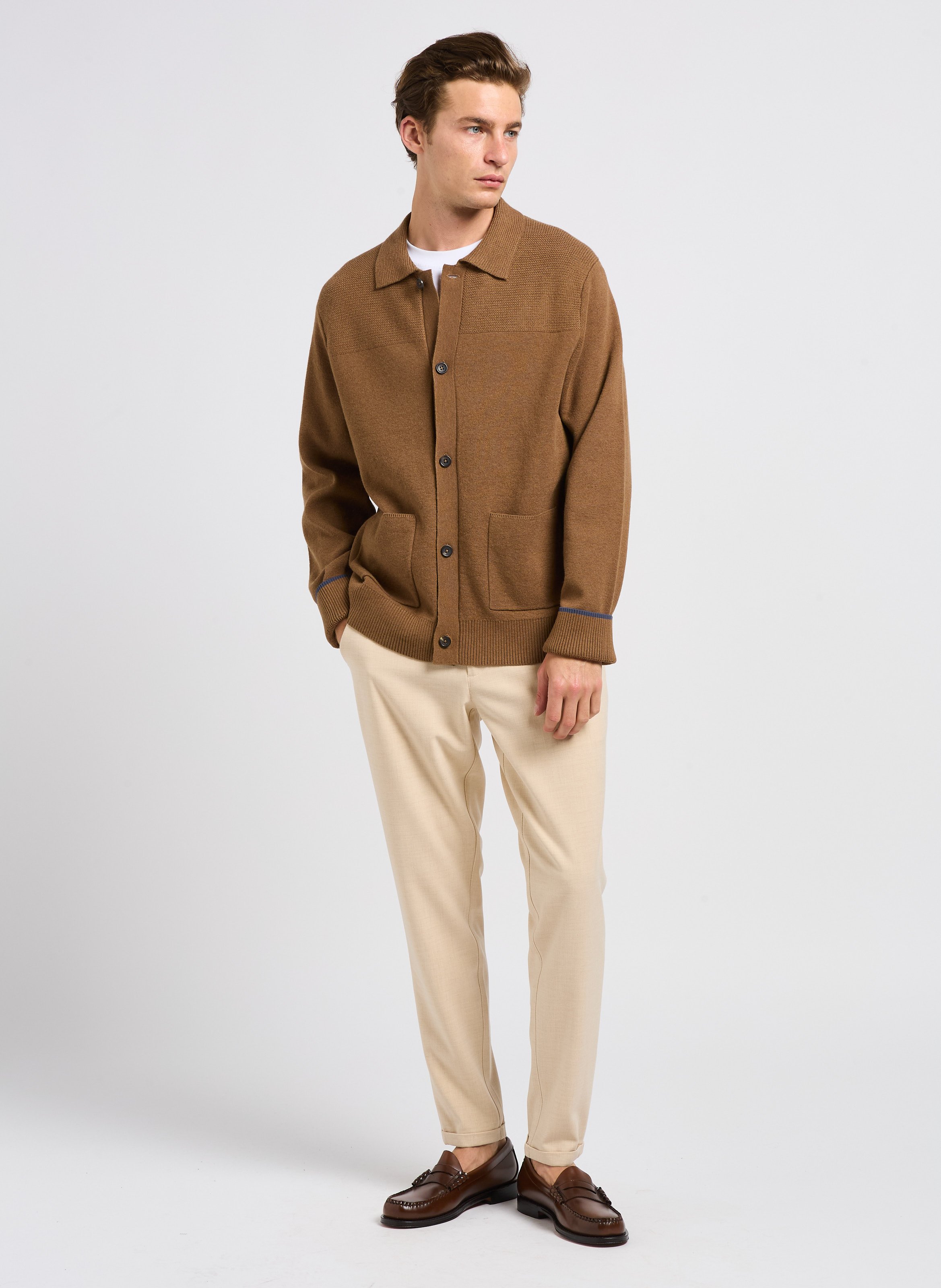 Pantalon de costume en fibres recyclées mélangées LES DEUX Marron