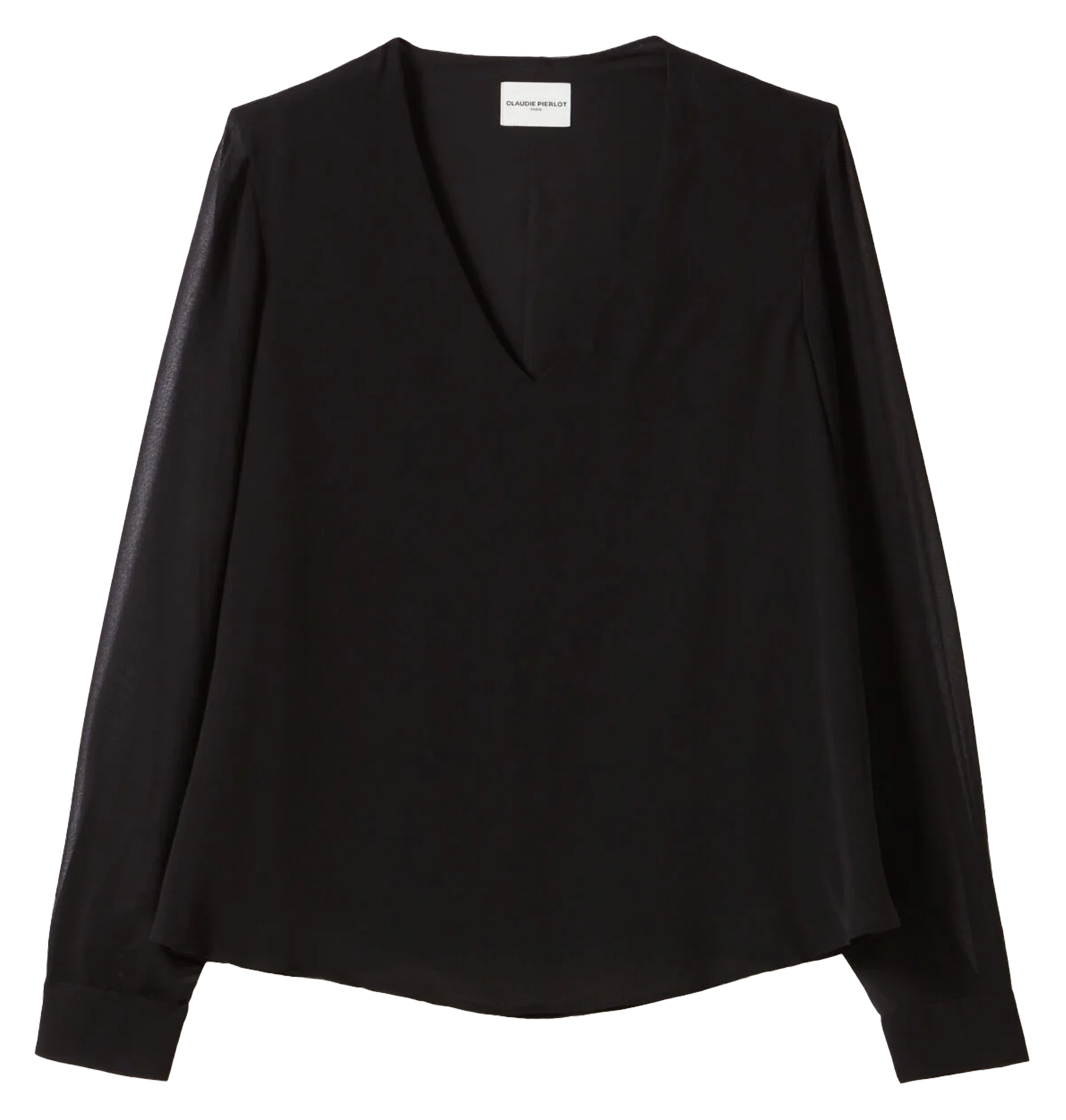 Doorschijnende soepele blouse CLAUDIE PIERLOT Zwart